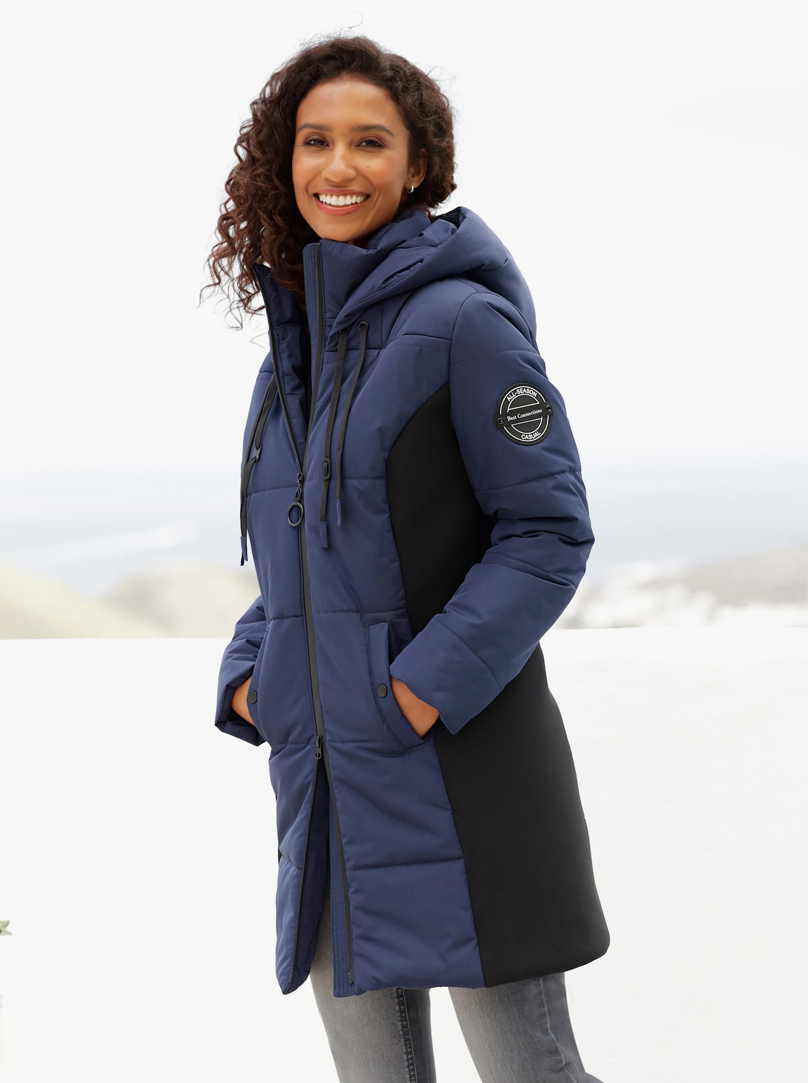 heine Longjacke mit Kapuze - marine