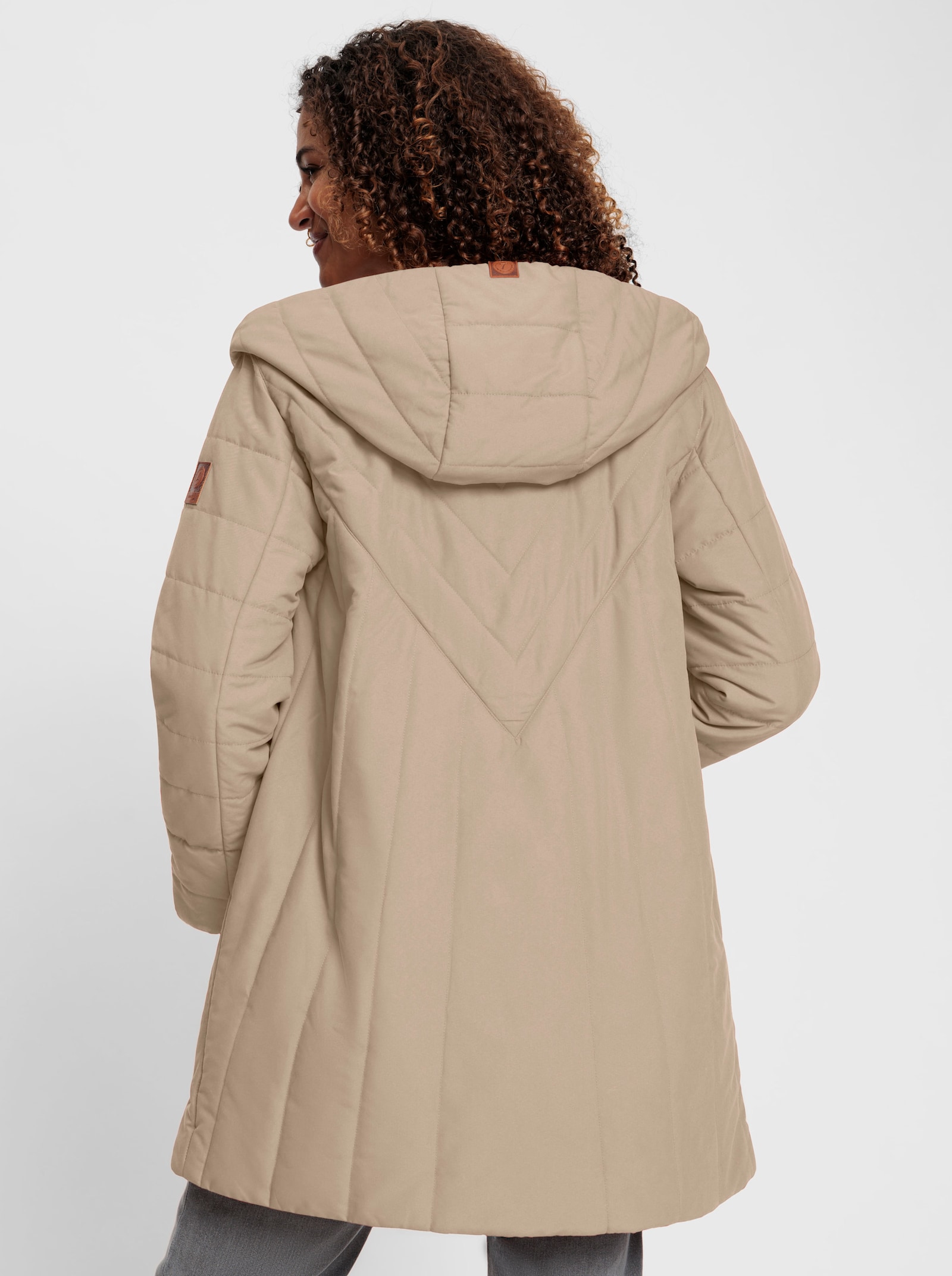 Jacke im Steppmuster-Mix, wärmend - beige-steingrau