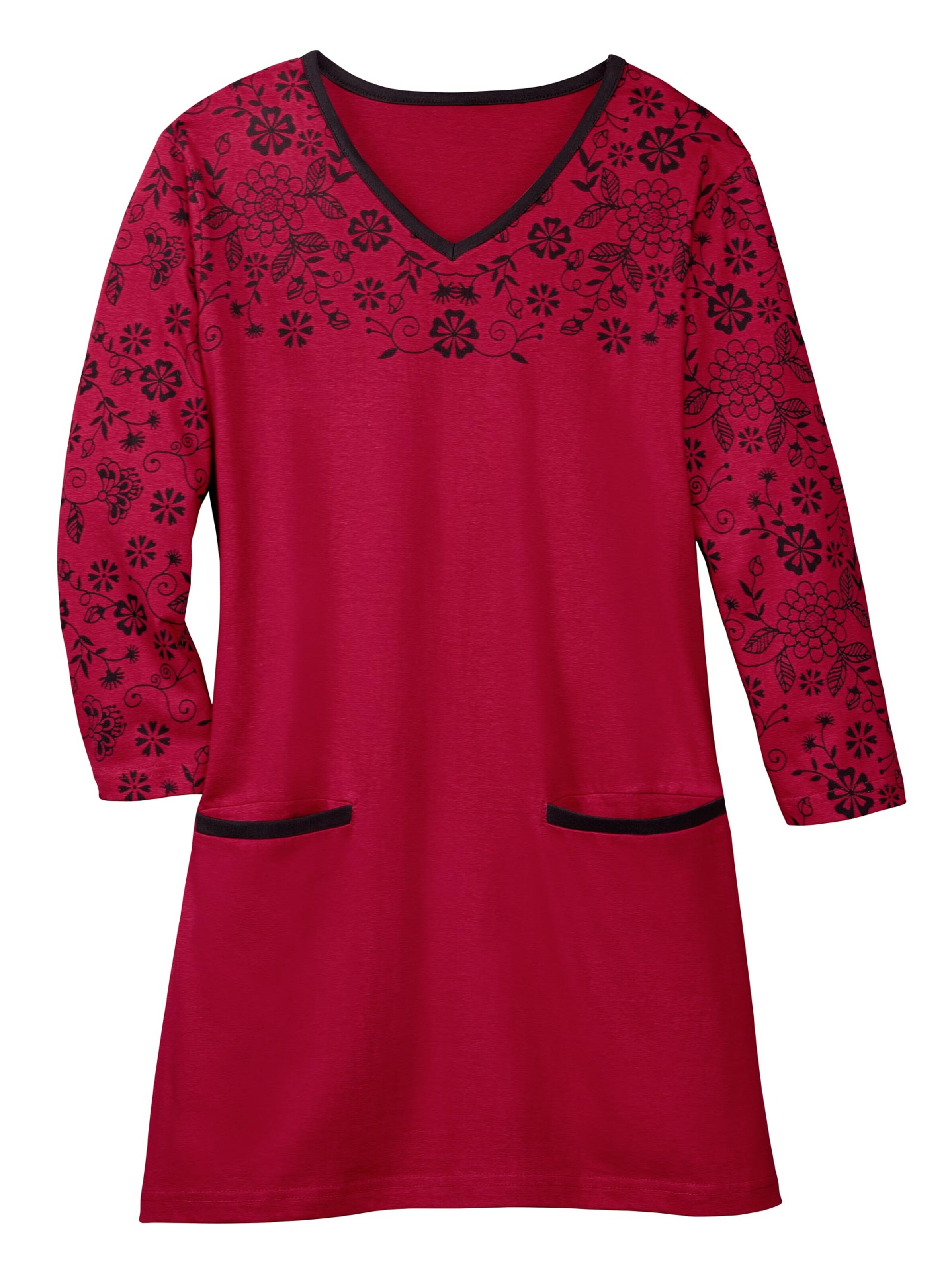 Longshirt - rot-schwarz