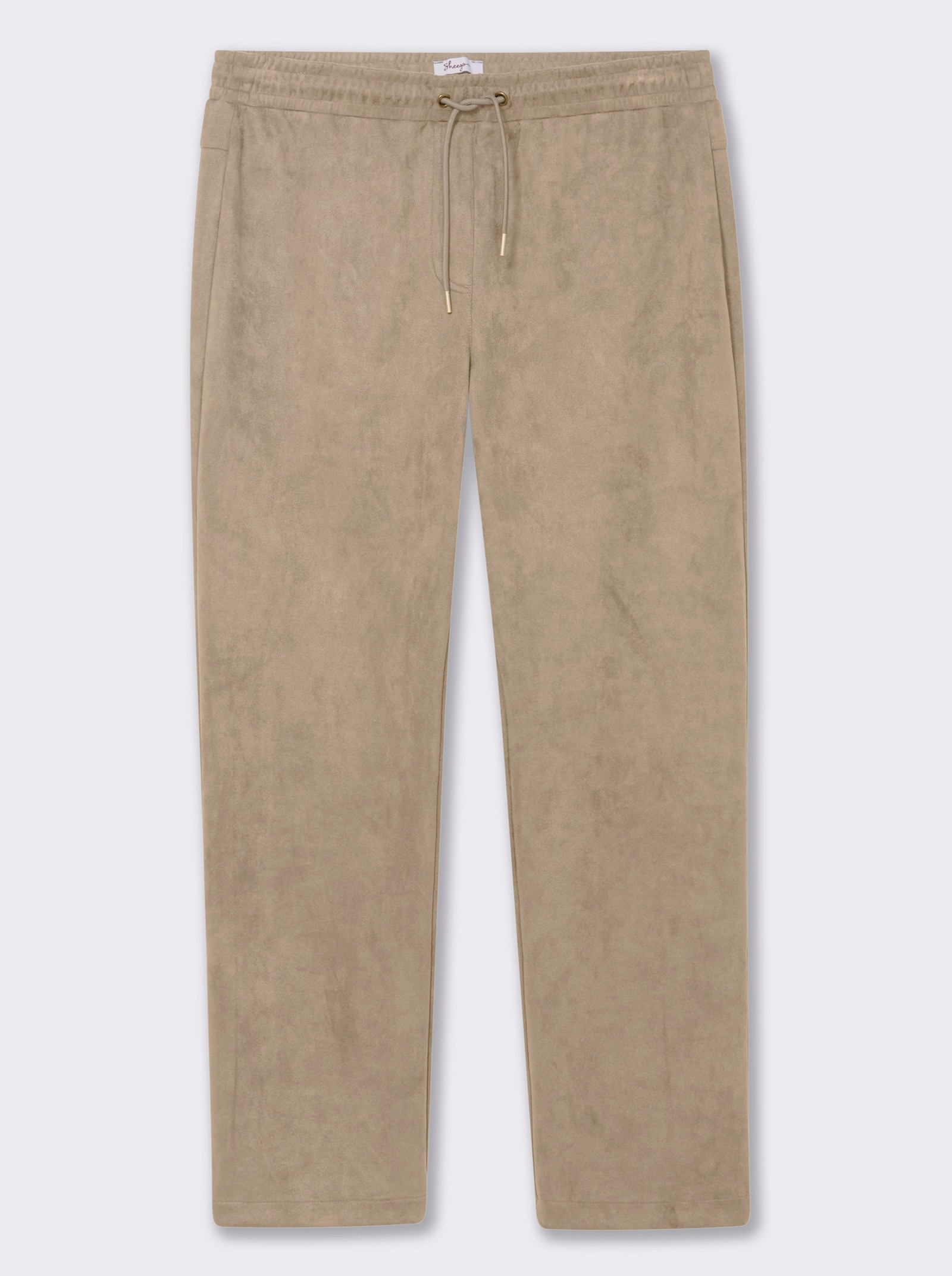 sheego Schlupfhose in Velourslederoptik - beige