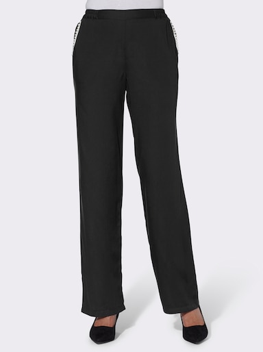 Schlupfhose mit leicht ausgestelltem Bein - schwarz