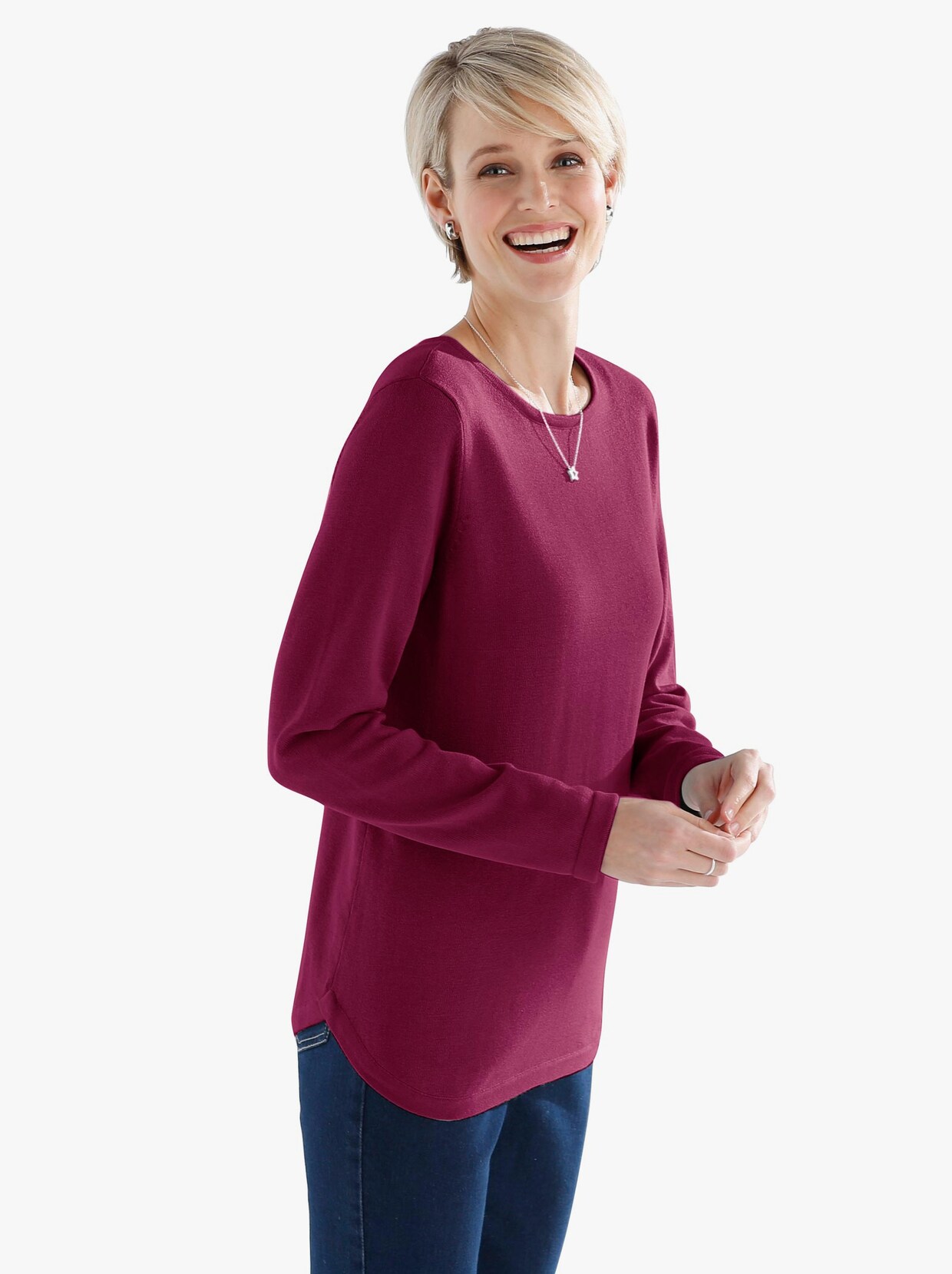 Langarm-Pullover - bordeaux