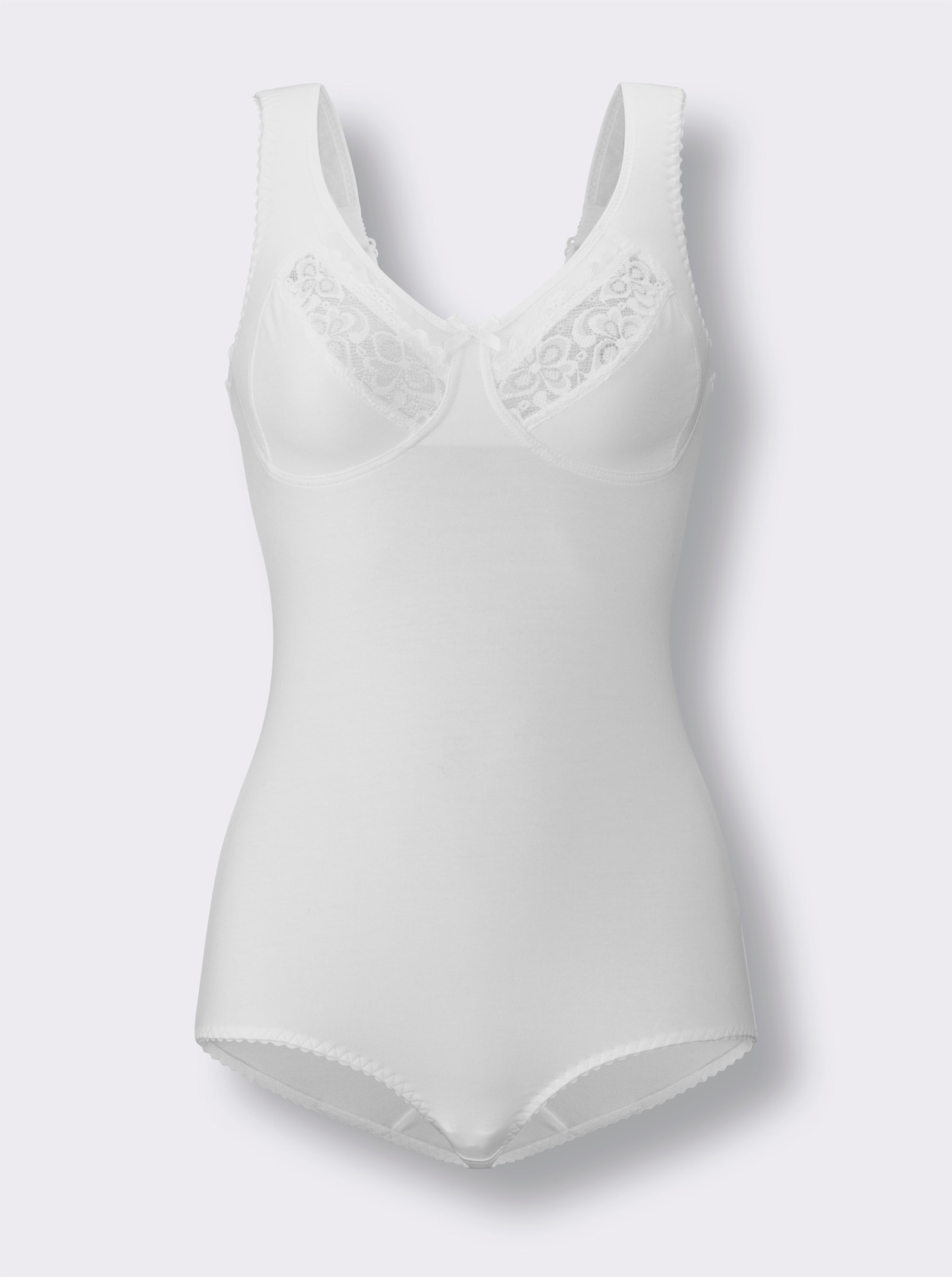 wäschepur Einteiler ohne Bügel mit seitlicher Wattierung - weiß