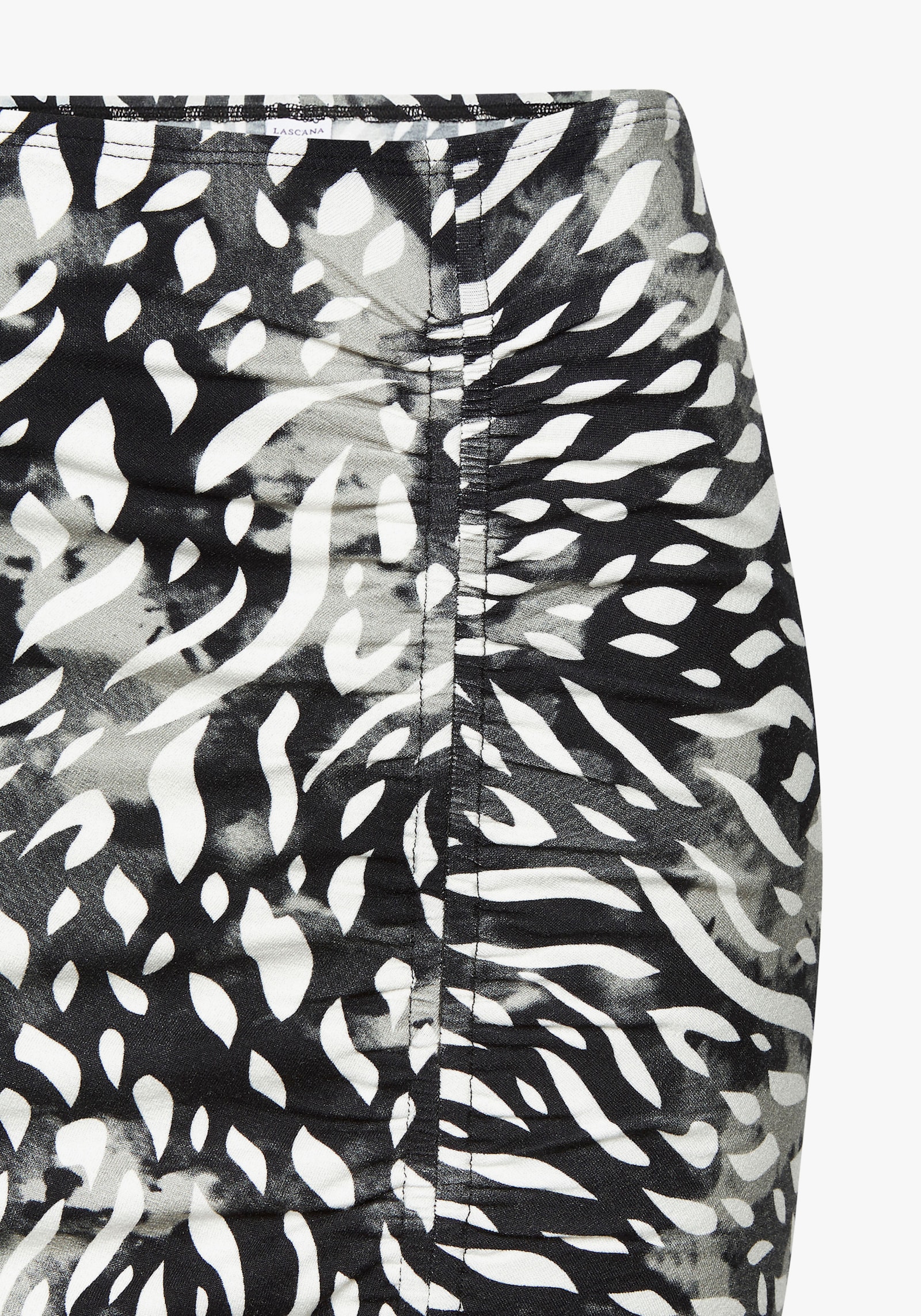 LASCANA Jerseyrock - creme-graublau bedruckt