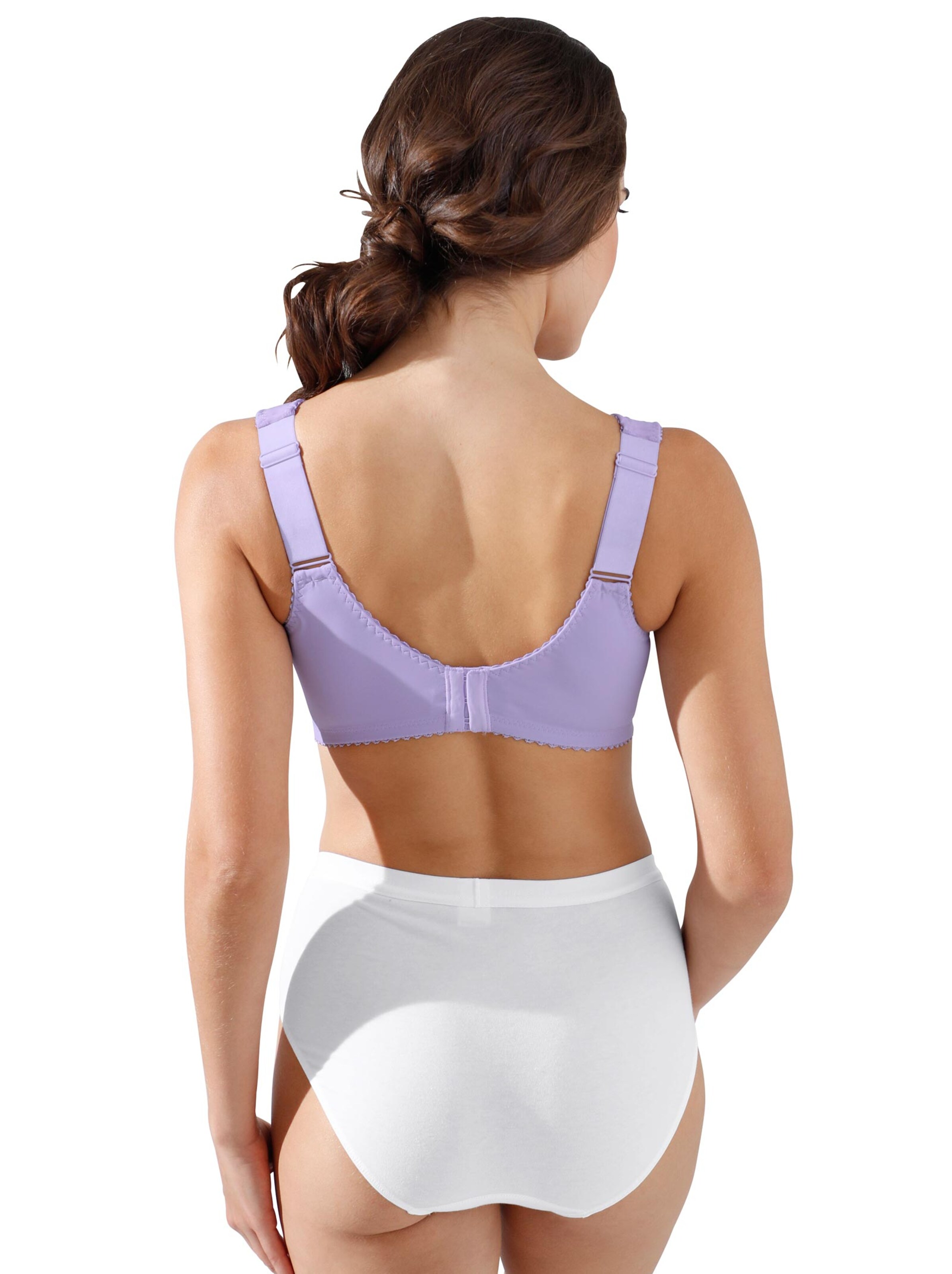 wäschepur Entlastungs-BH ohne Bügel - hellgrau + flieder