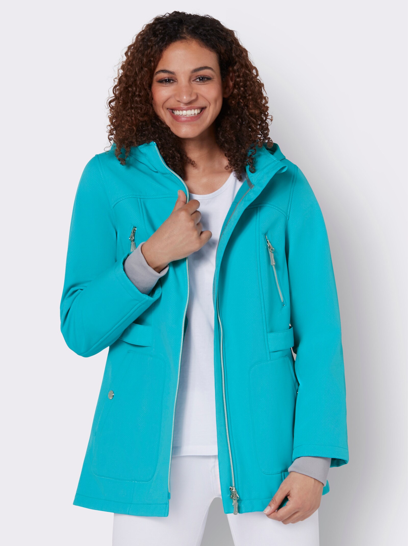 Funktionsjacke Body mit Fleece-Futter - türkis