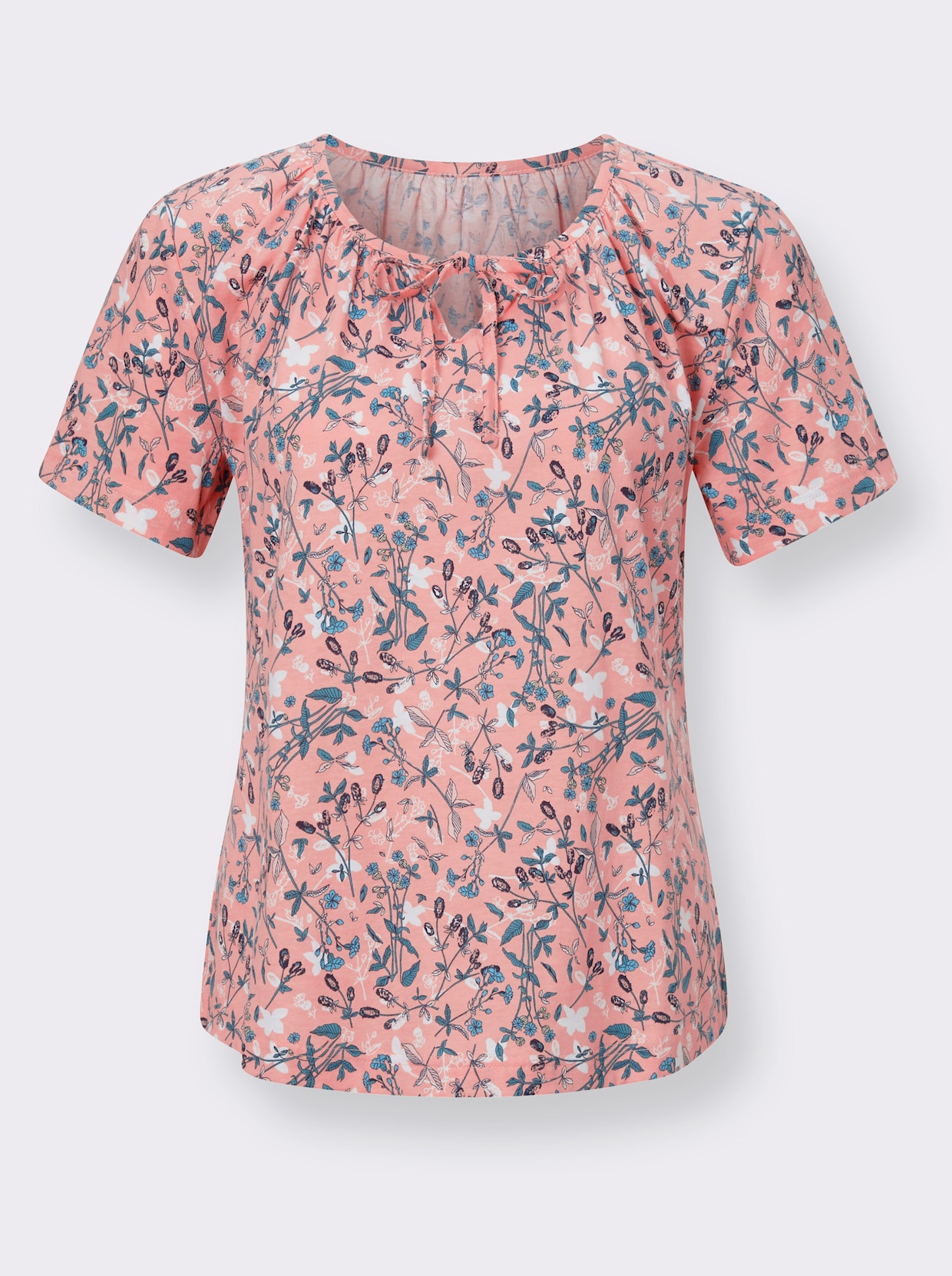 Shirt met ronde hals - apricot geprint