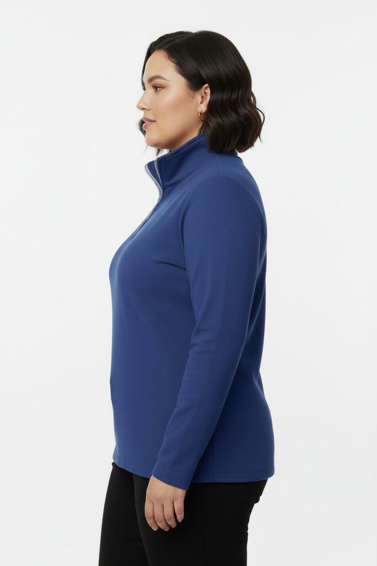 Troyer mit kurzem Reißverschluss - royalblau