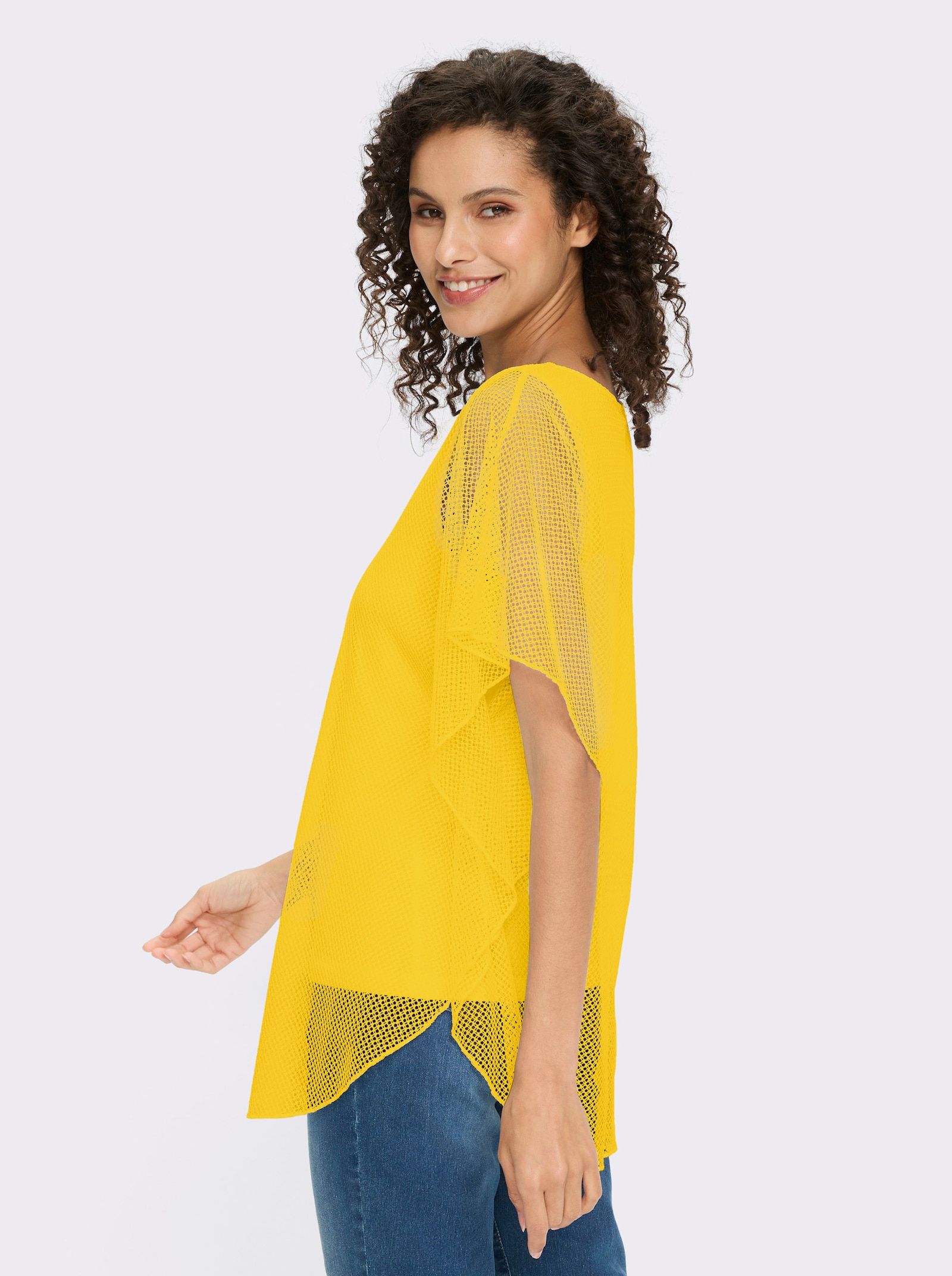 heine Kurzarmshirt im Poncho-Stil - sonnengelb