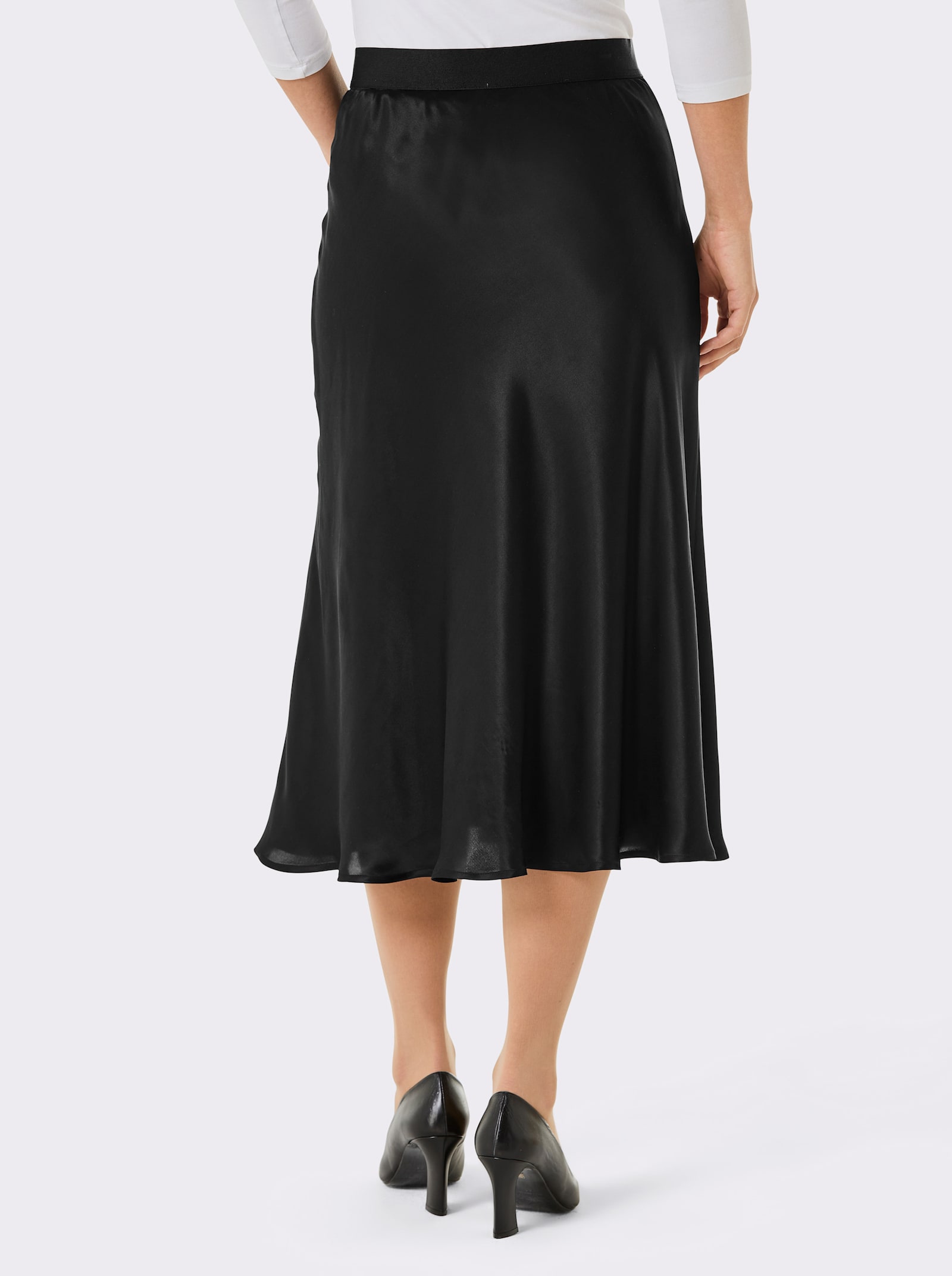 CREATION L PREMIUM Schlupfrock im Viskose-Seiden-Mix - schwarz