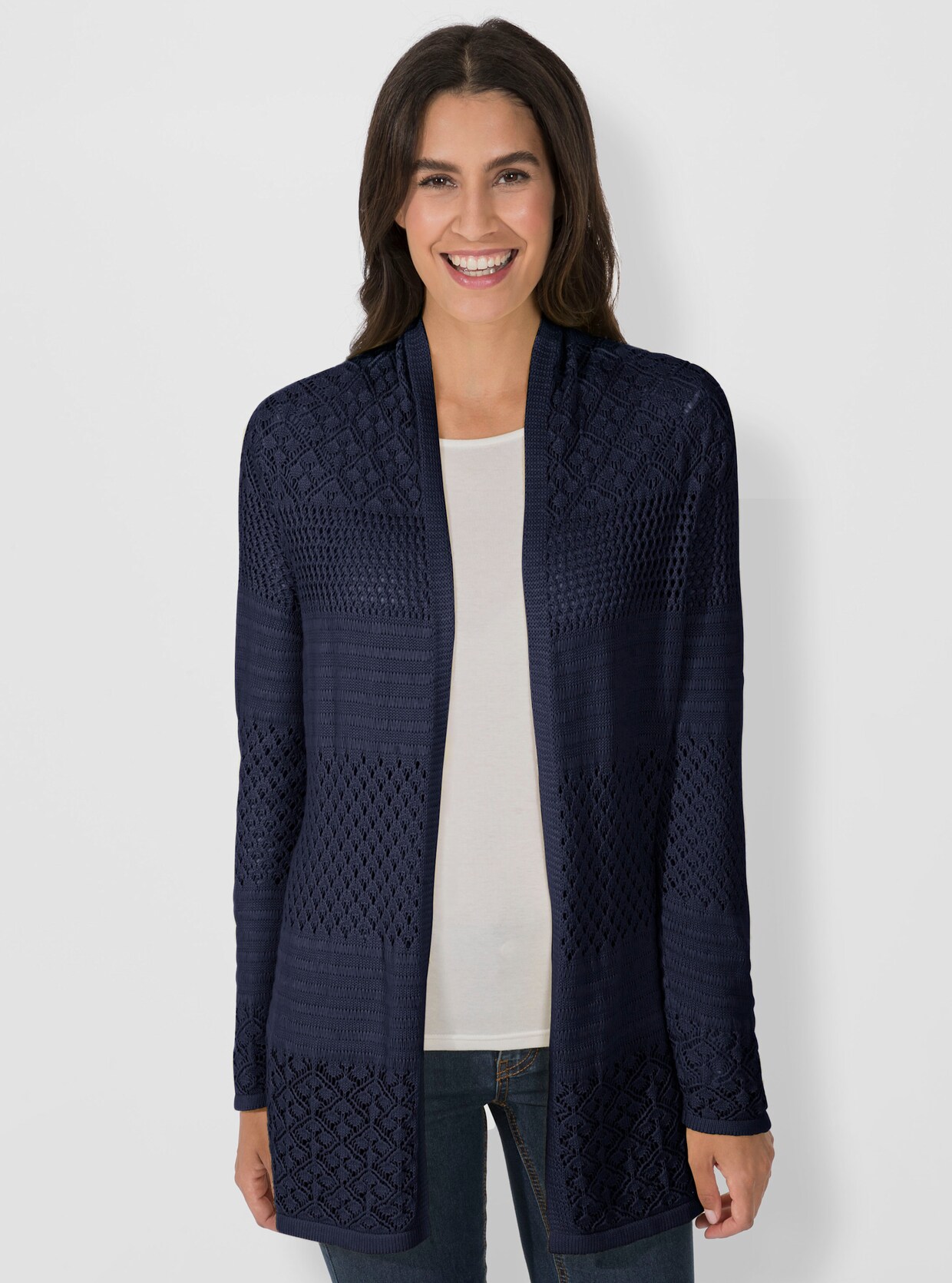 Strickjacke - nachtblau