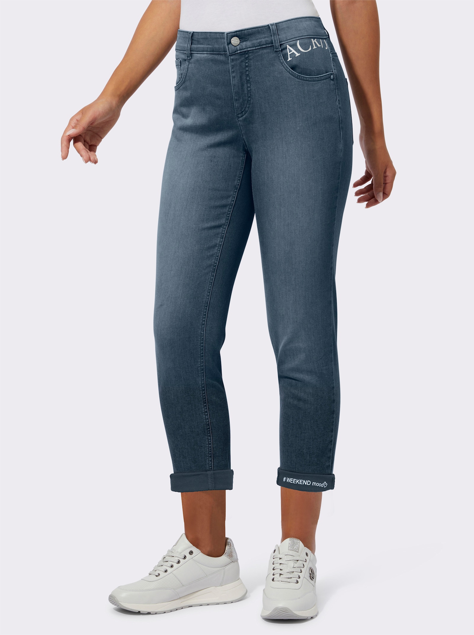 Ascari 5-Pocket-Jeans mit Push-up-Effekt - blue-stone-washed
