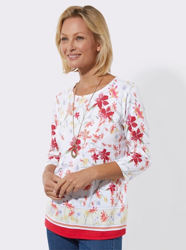 Rundhalsshirt - erdbeere-eucalyptus-bedruckt