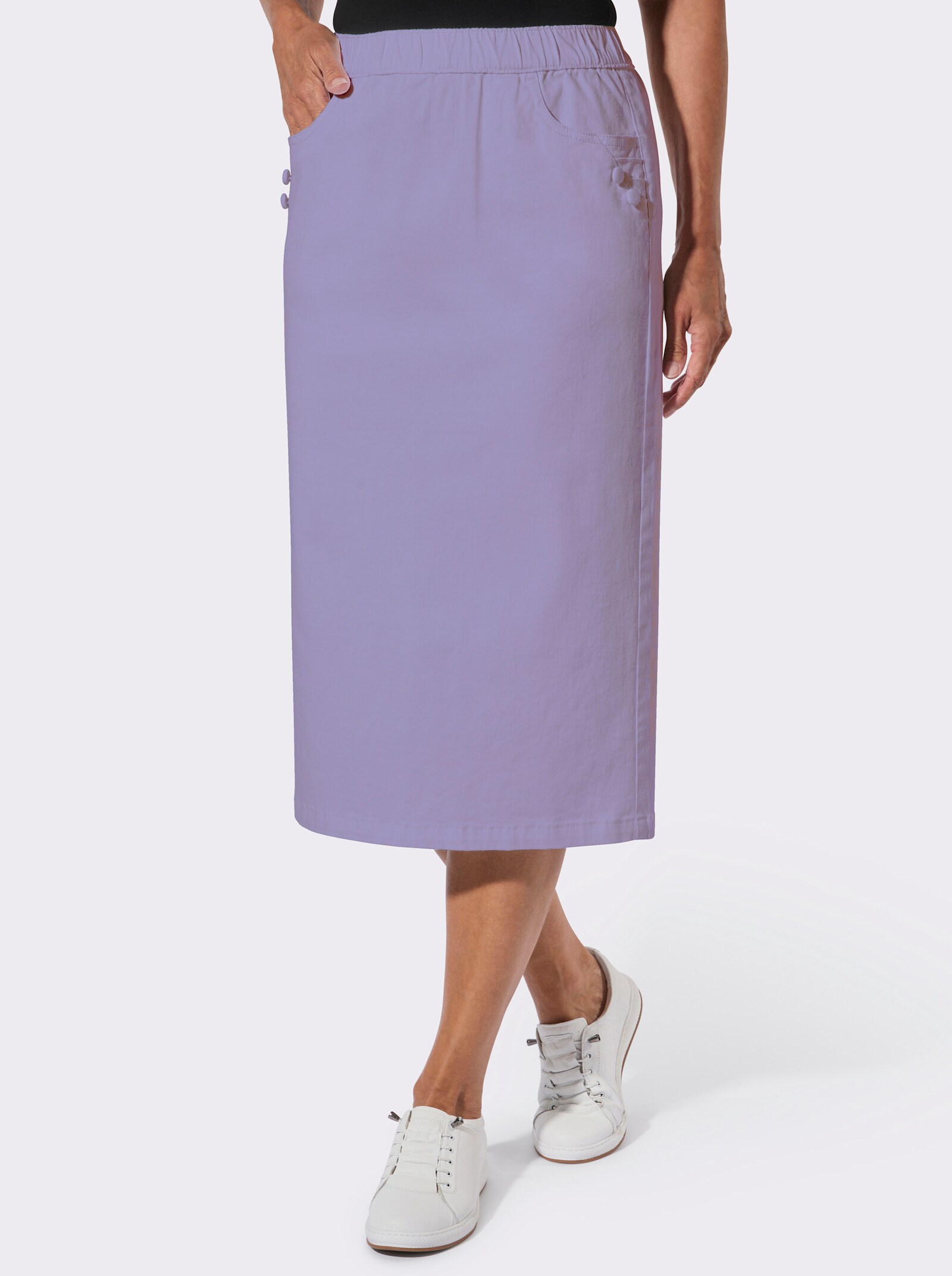 Jeansrock mit Biesenverzierung - lavendel