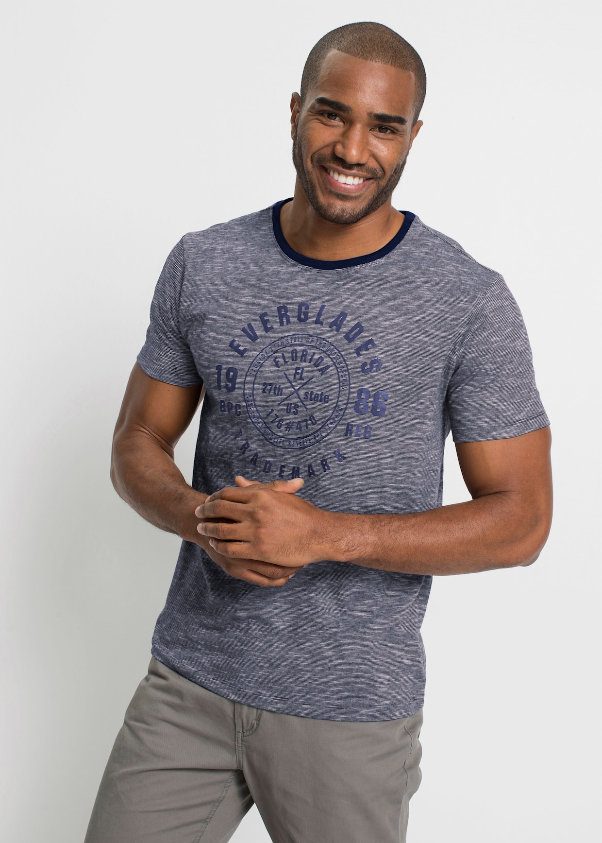 Catamaran T-Shirt - marine-gestreift