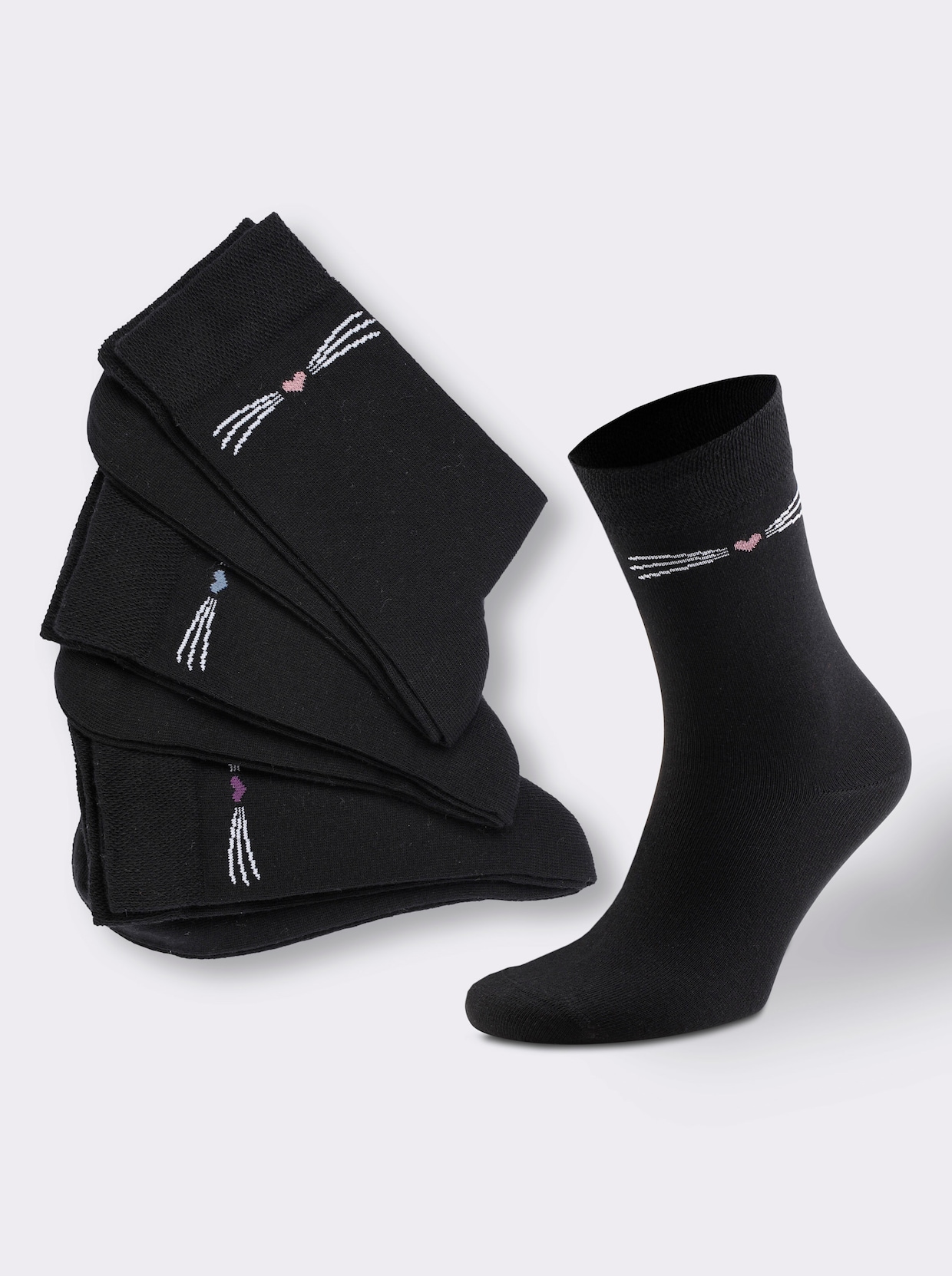 wäschepur Damen-Socken - schwarz-gemustert