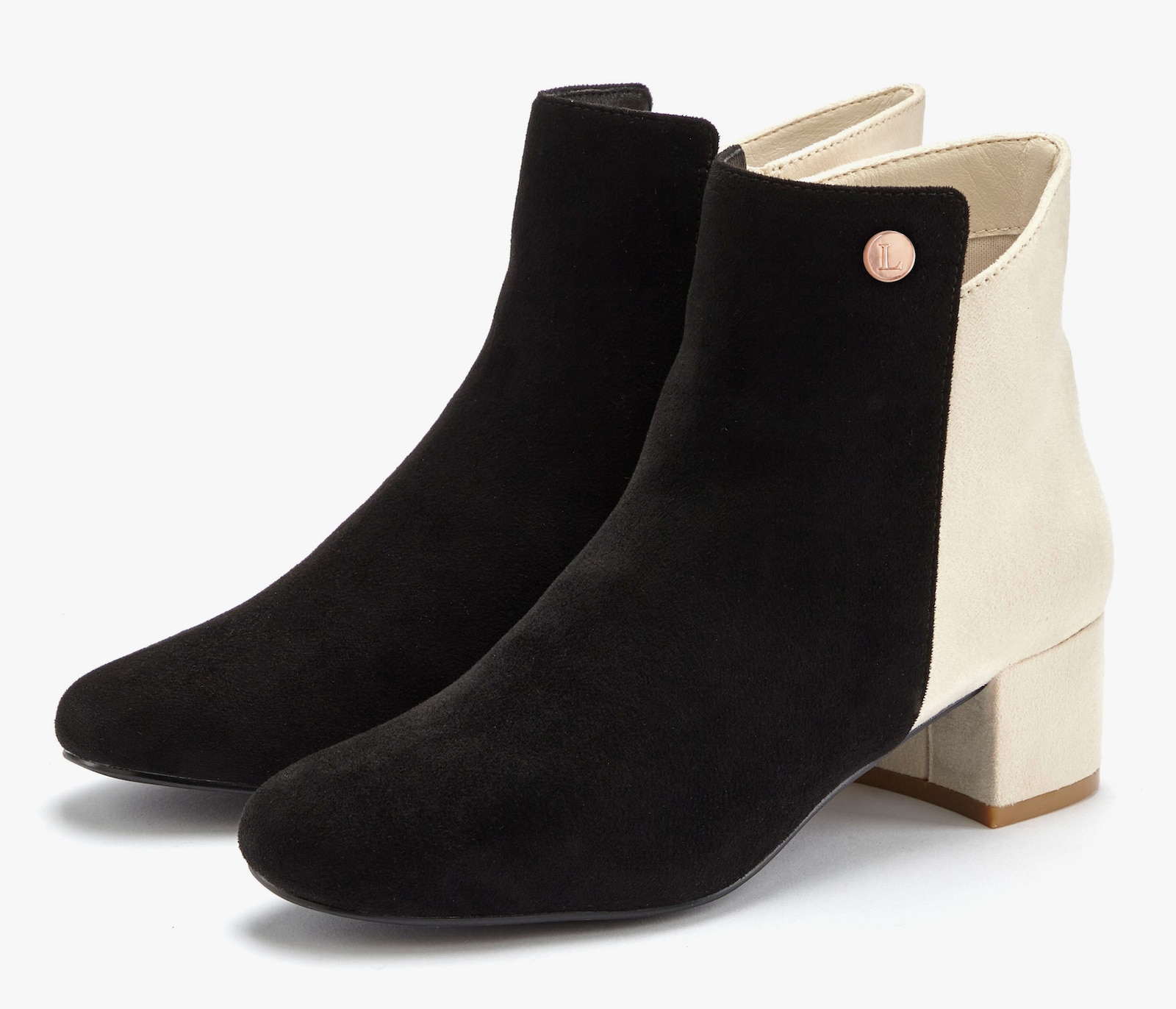 LASCANA Stiefelette - schwarz/creme