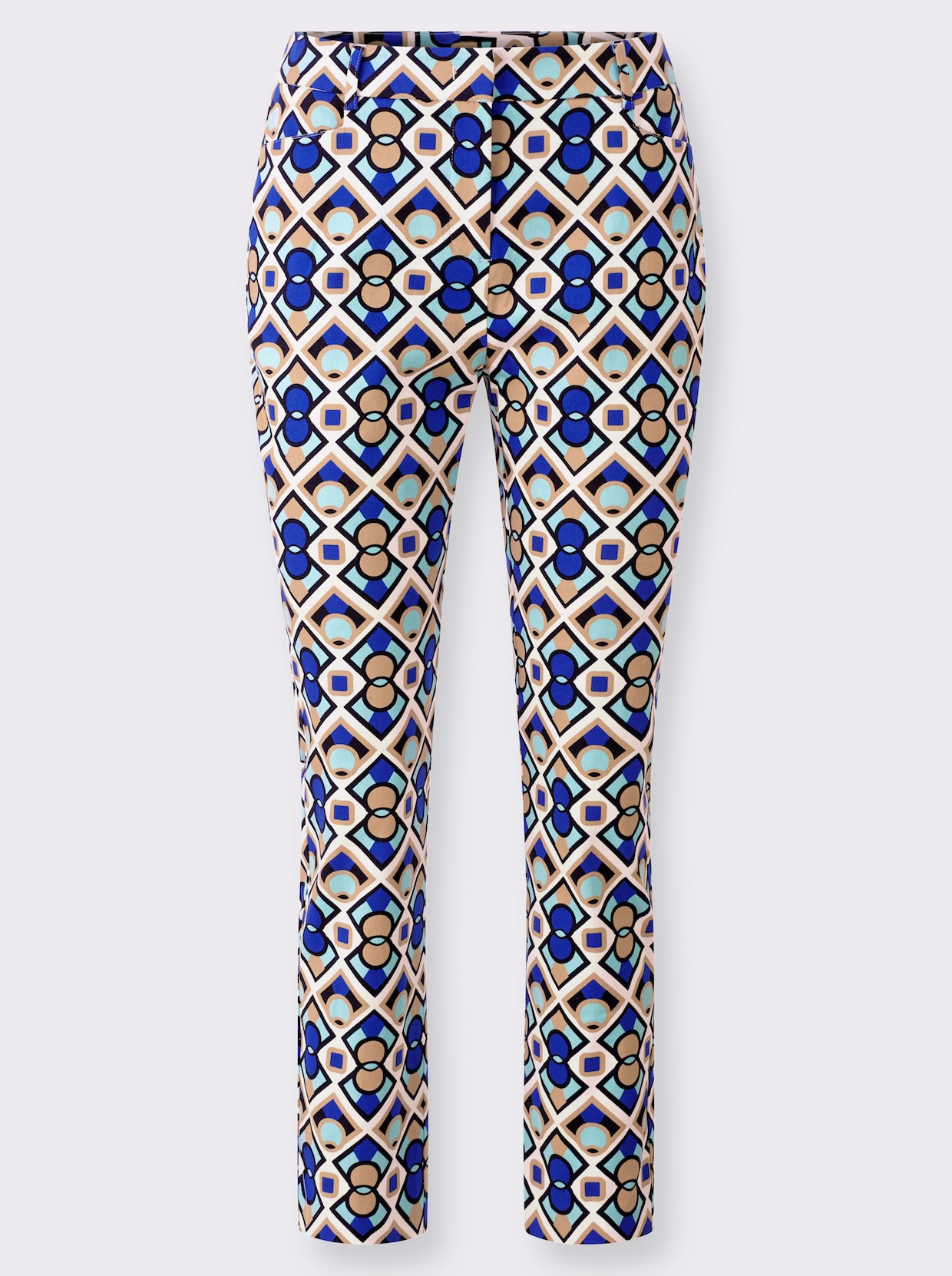 heine 7/8-Hose - weiß-royalblau-bedruckt