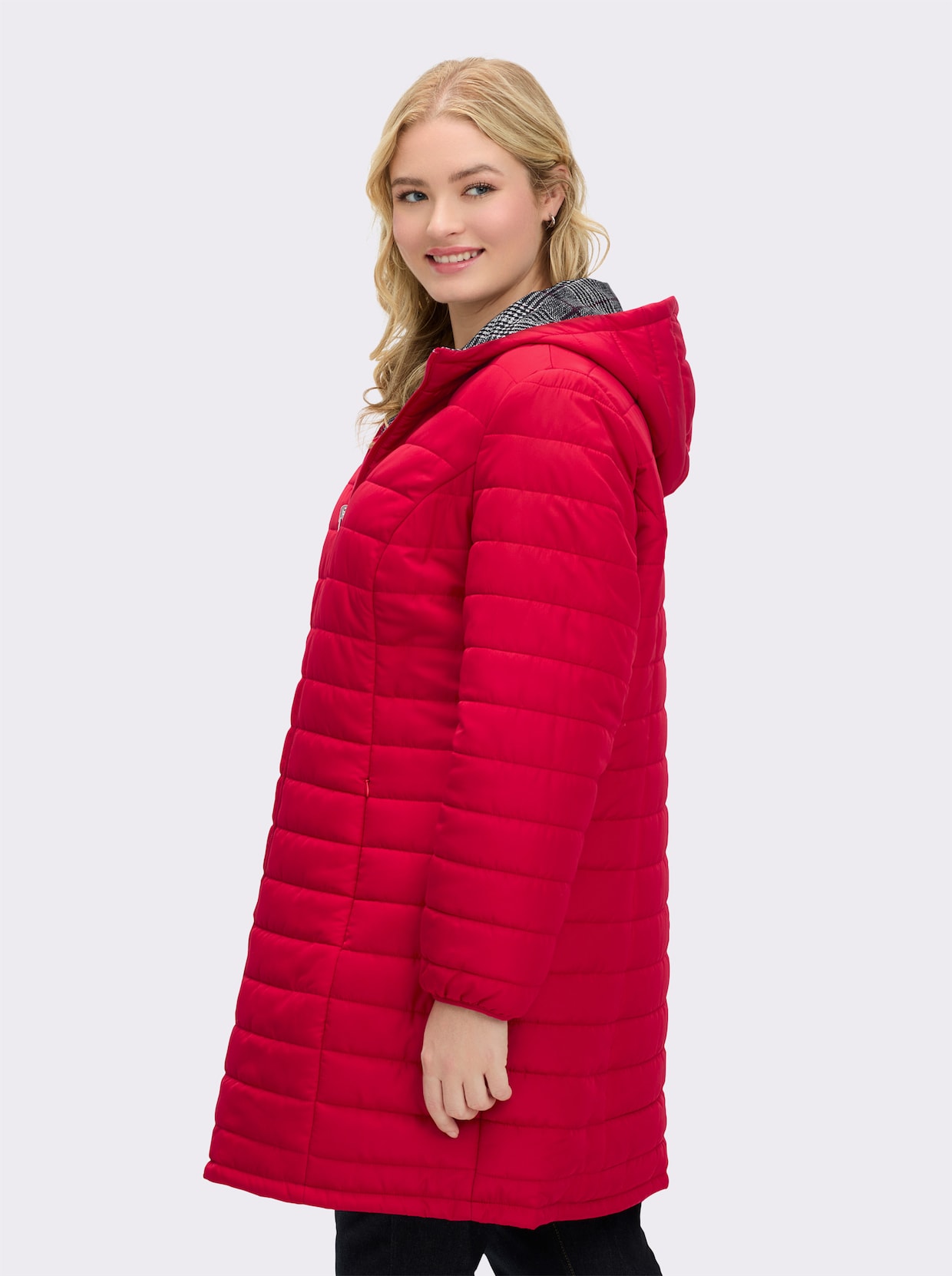 Steppmantel mit Wende-Funktion - rot
