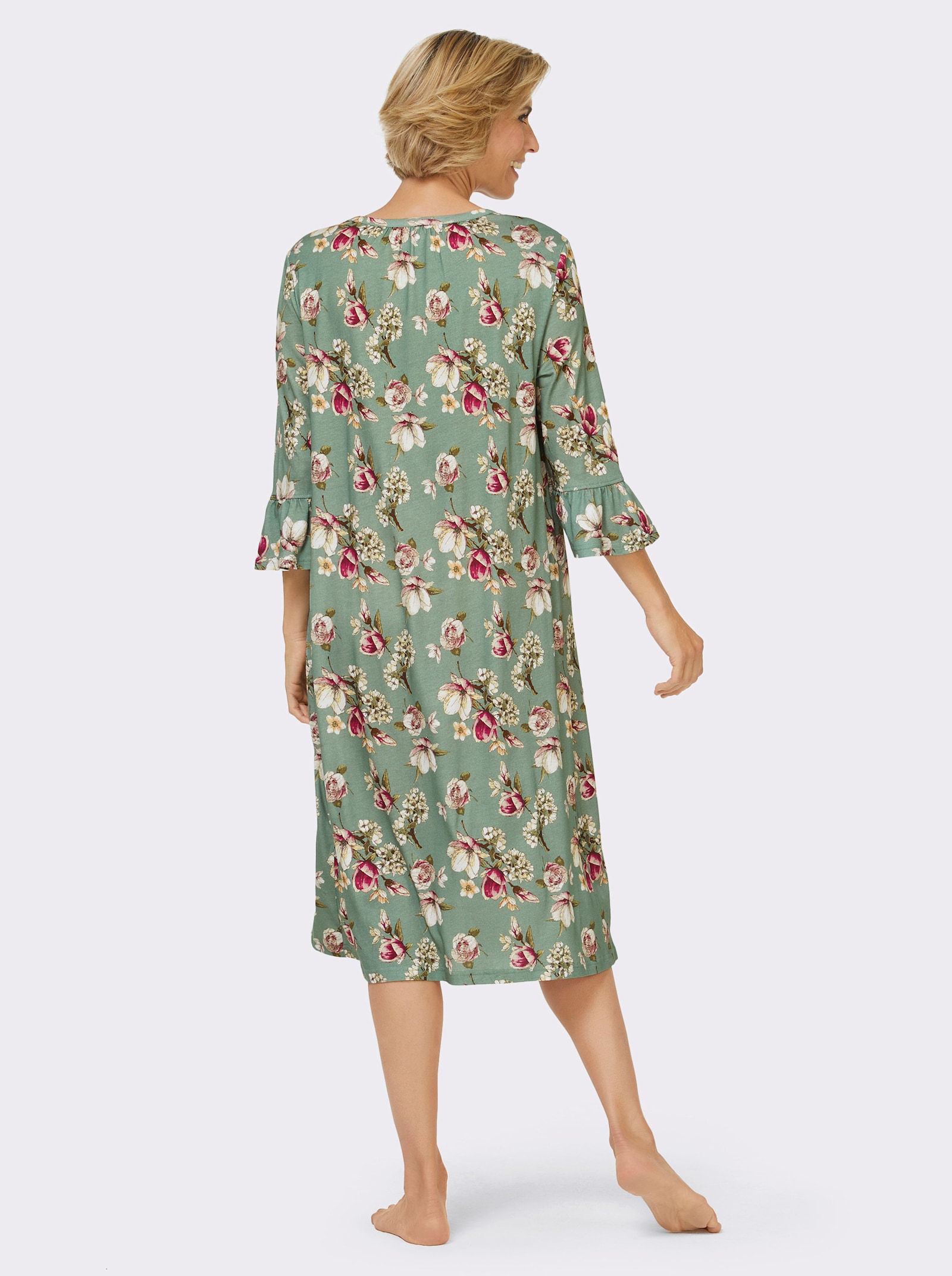 wäschepur Nachthemd im Blütendessin - jade-bedruckt