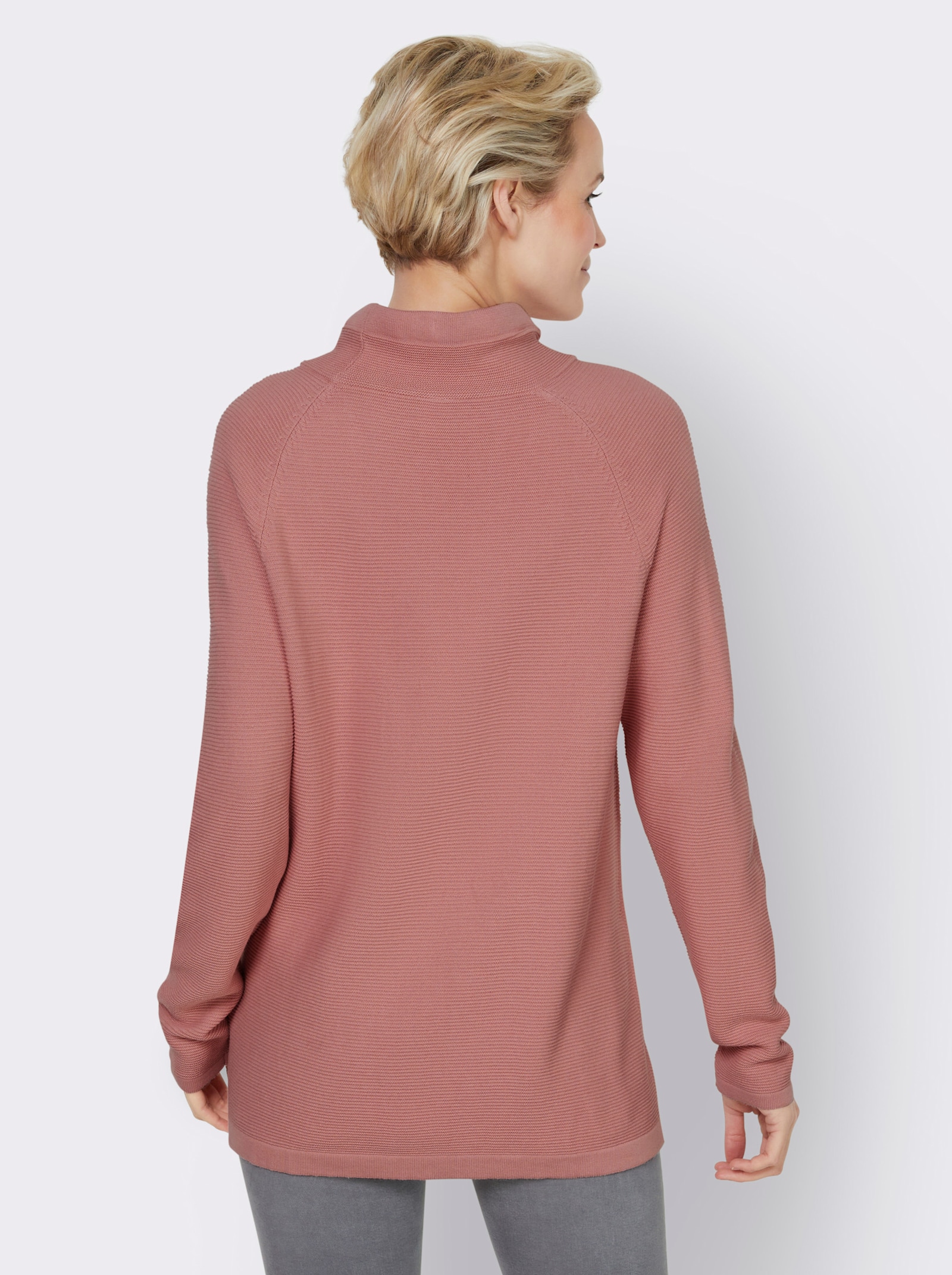 heine Stehkragenpullover mit Zierbändern - rosenquarz