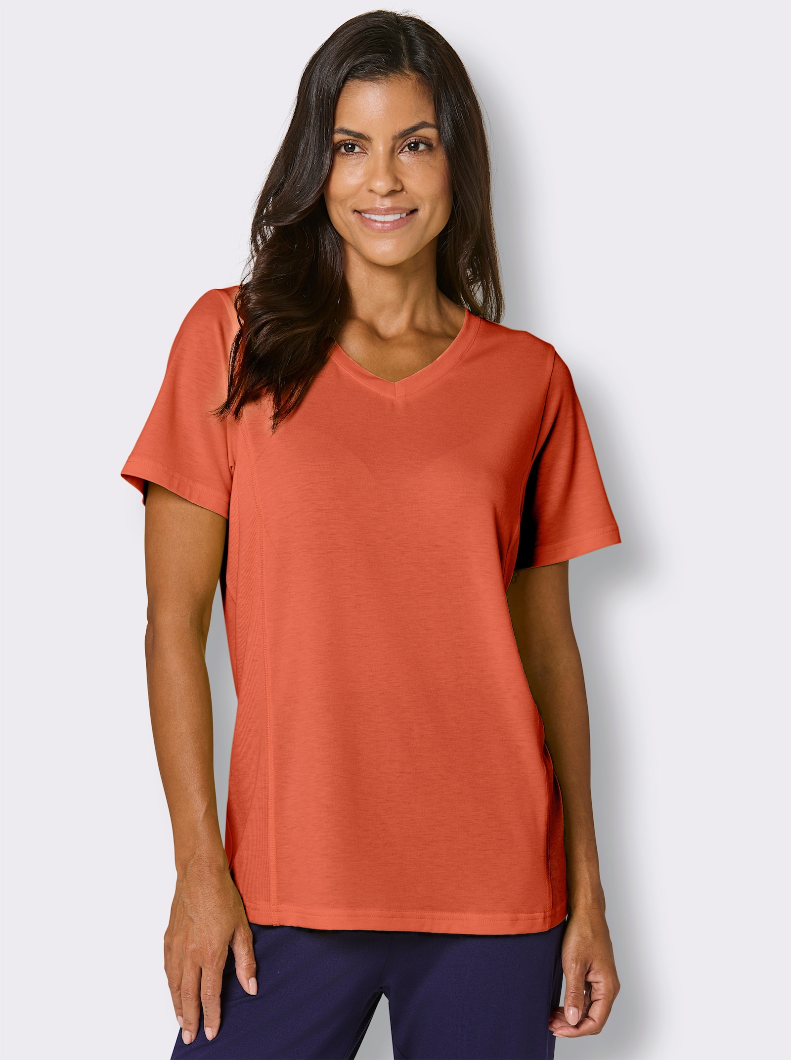 Catamaran Sports Funktionsshirt mit gerippten Einsätzen - orange