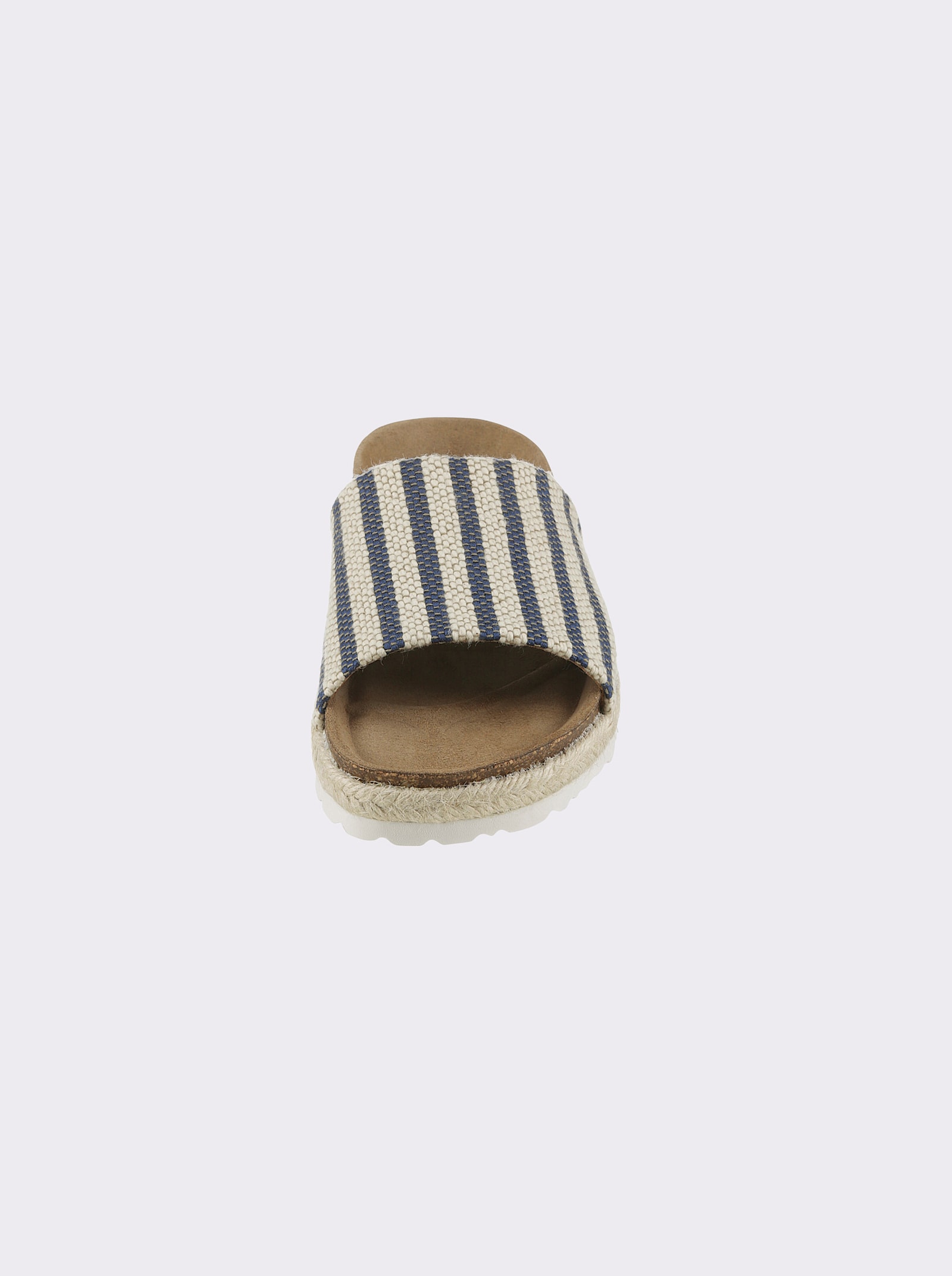 Bio Time Pantolette mit Details in Bast-Optik - marine