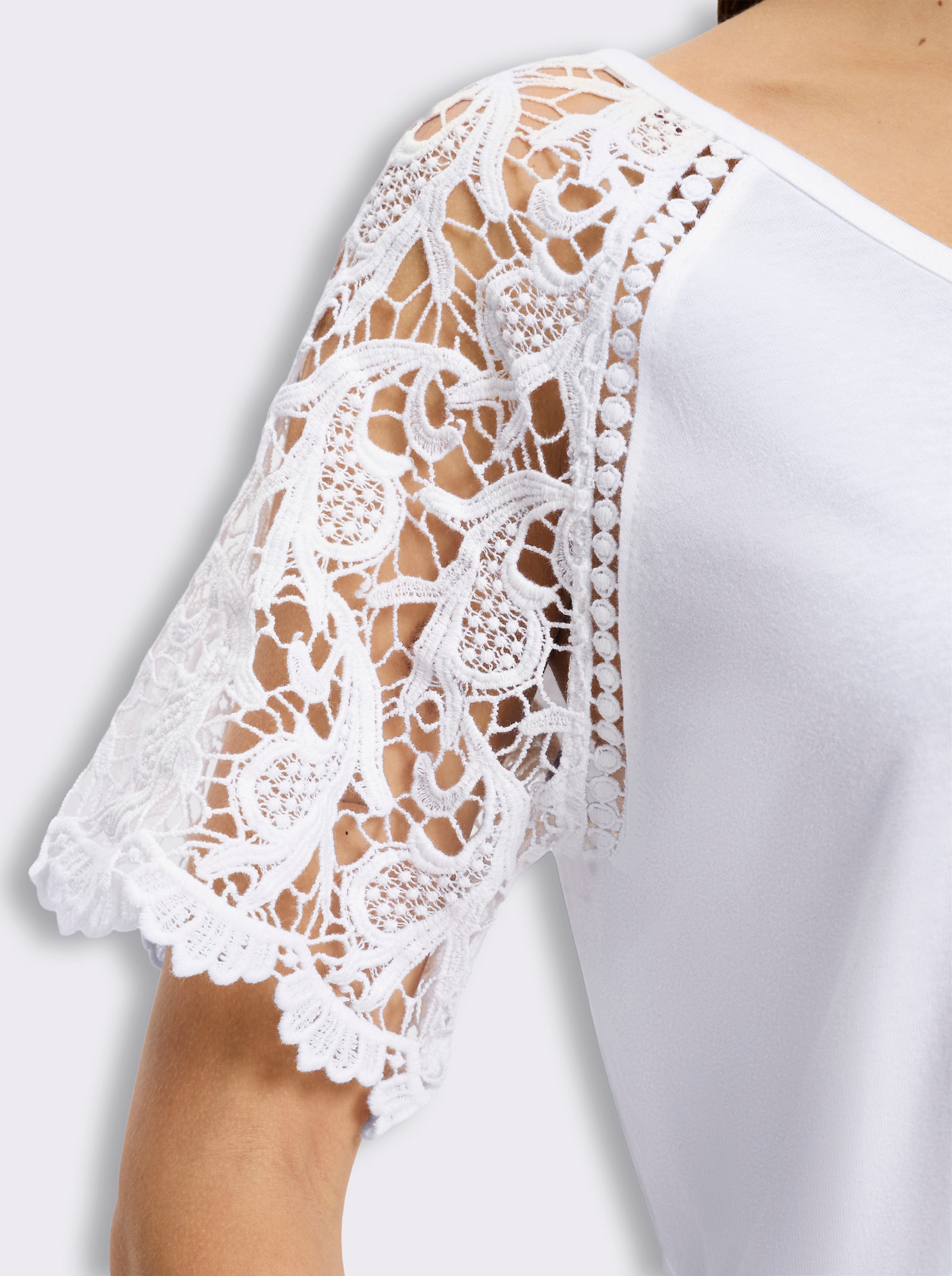 Kurzarmshirt im Modal-Mix - ecru