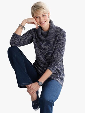 Pullover - marine-gemustert