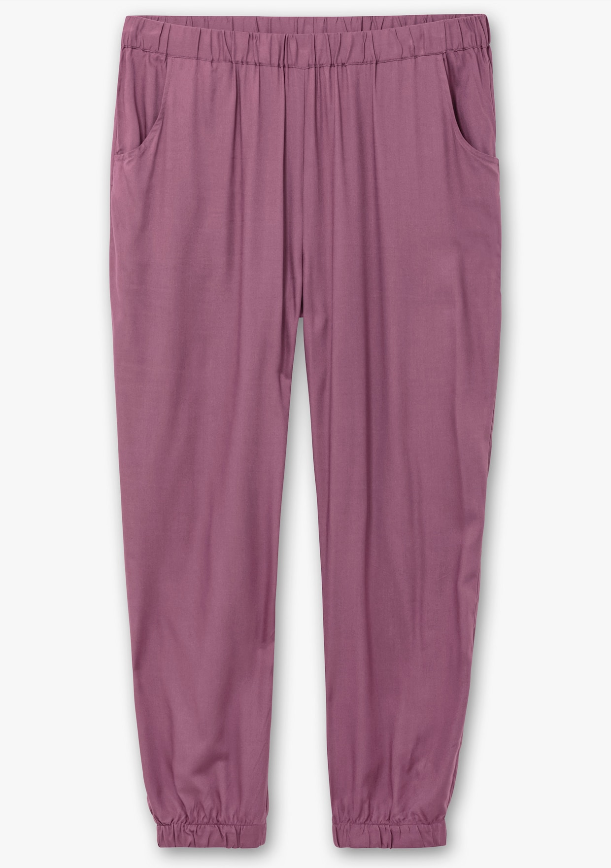 Haremshose mit Bündchen am Saum - violett