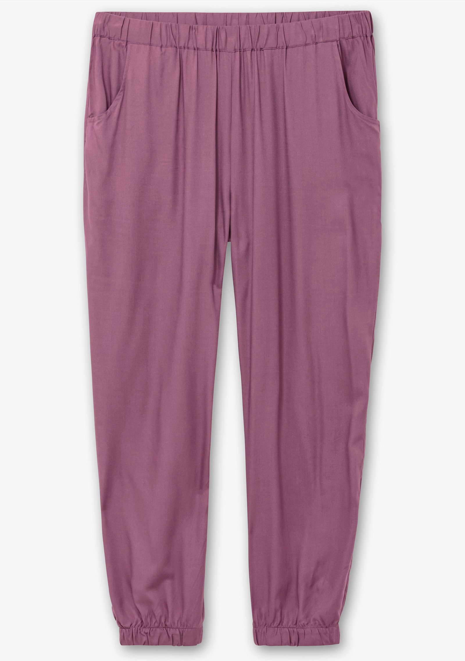 Haremshose mit Bündchen am Saum - violett