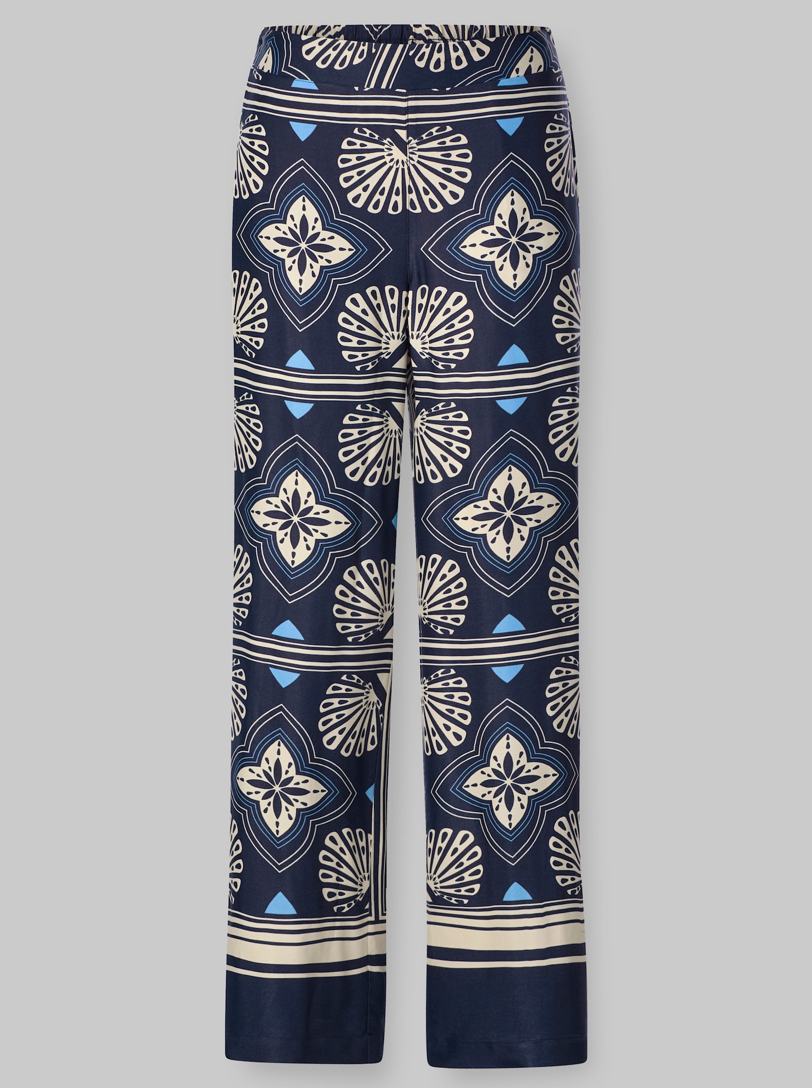 heine Druckhose in Schlupfform - marine-champagner-bedruckt
