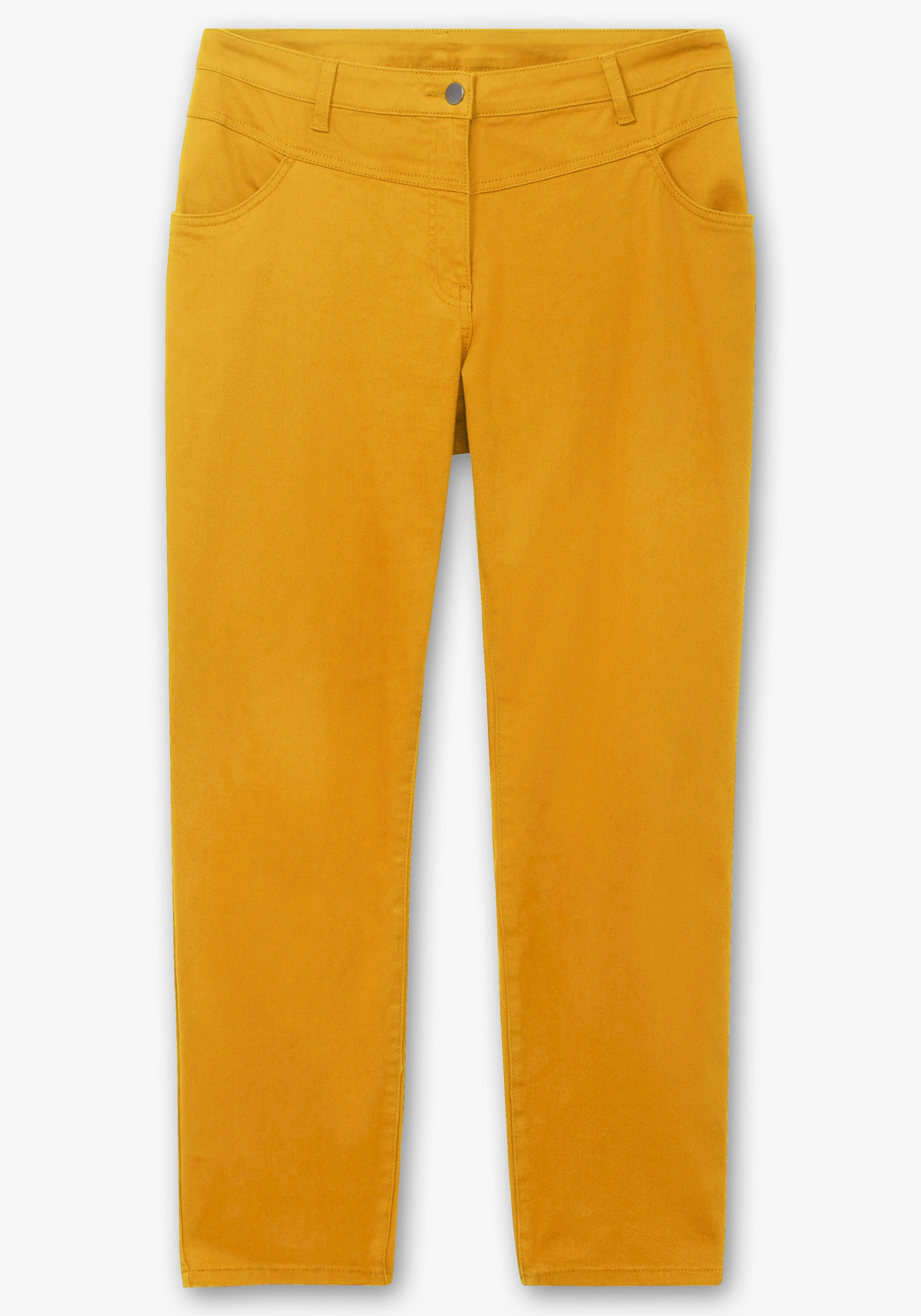 Stretch-Hose mit Passformsattel vorne und hinten - ocker