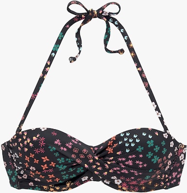 s.Oliver Bügel-Bandeau-Bikini-Top - schwarz-bedruckt