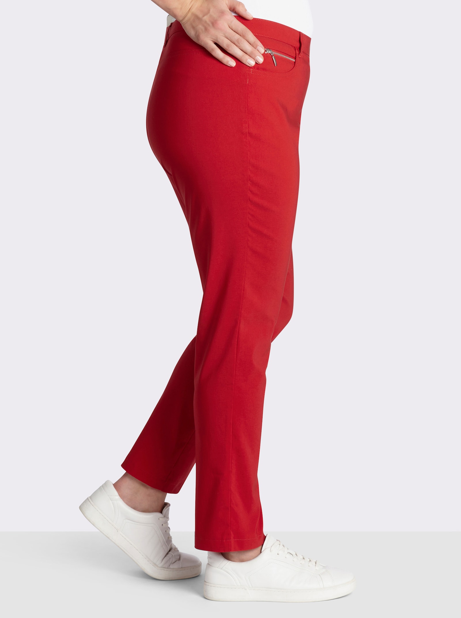 Stehmann Comfort line Stretch-Hose mit Zier-Taschen vorne - kirschrot