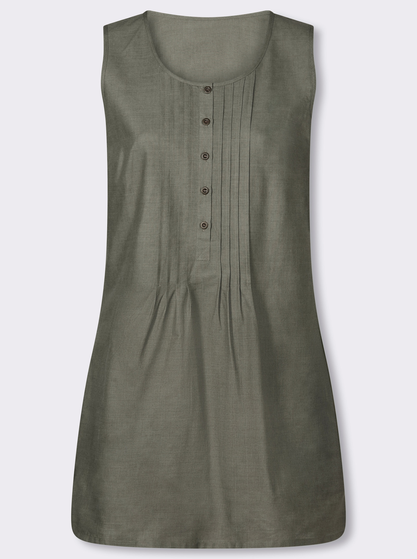  Longtop in leicht ausgestellter A-Form - khaki
