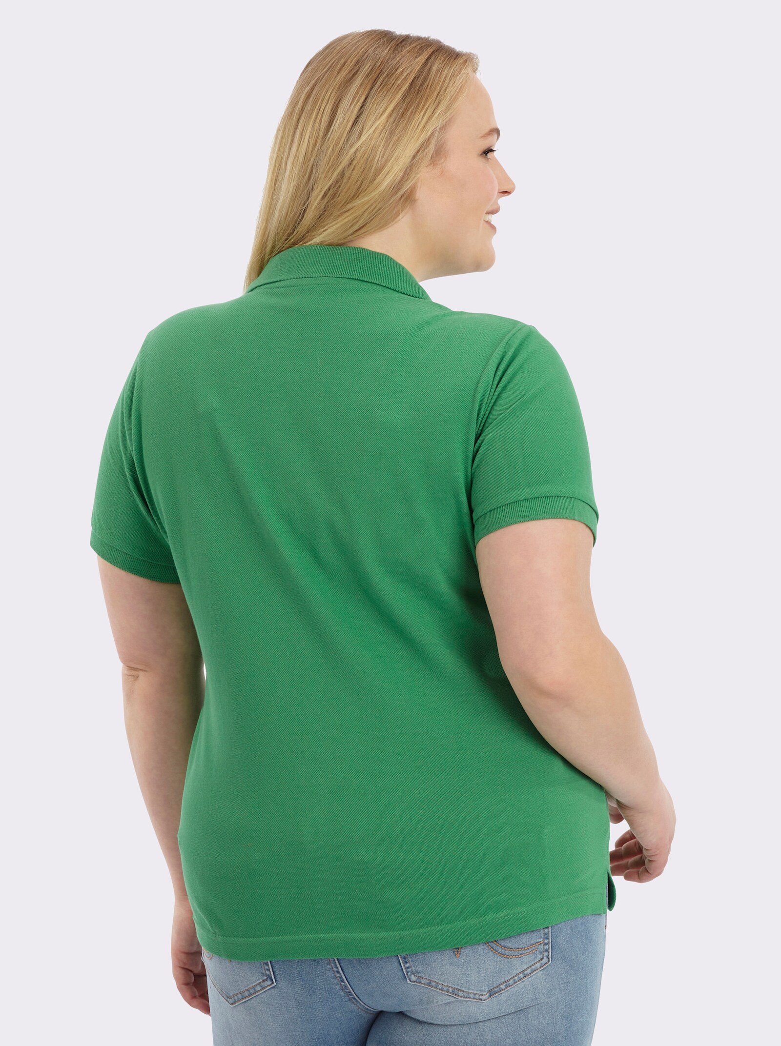 Poloshirt mit Seitenschlitzen - grün