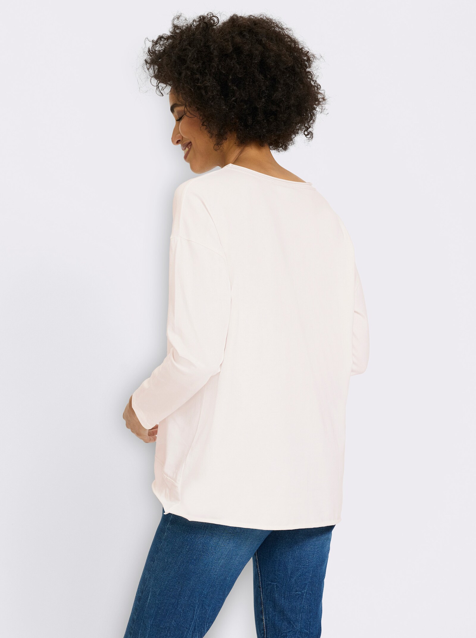 heine Langarmshirt mit silberfarbenen Details - ecru