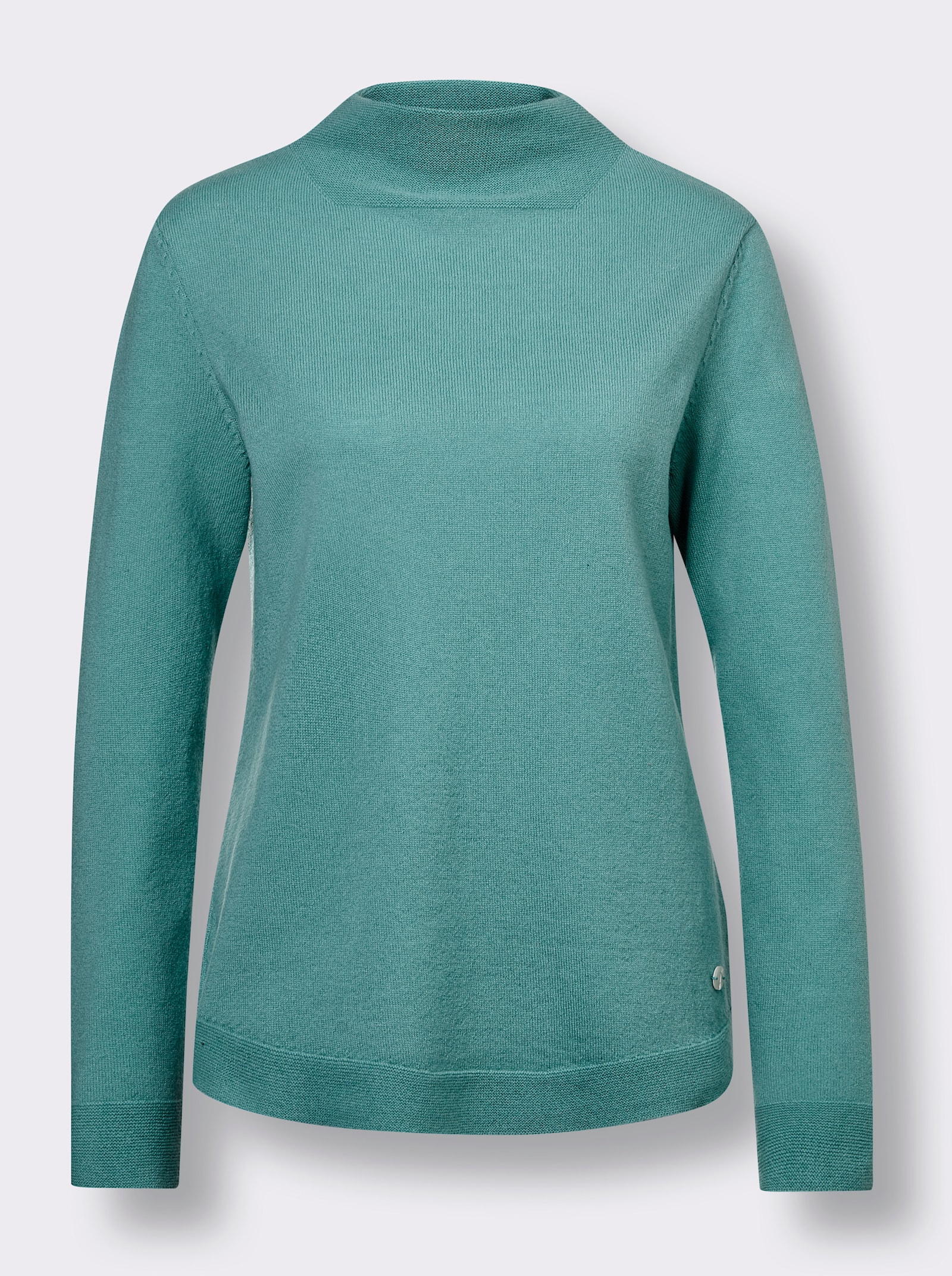 CREATION L PREMIUM Kaschmirpullover mit Kelchkragen - jade