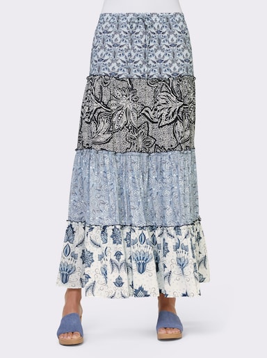 heine Rok met print - marine/wit geprint