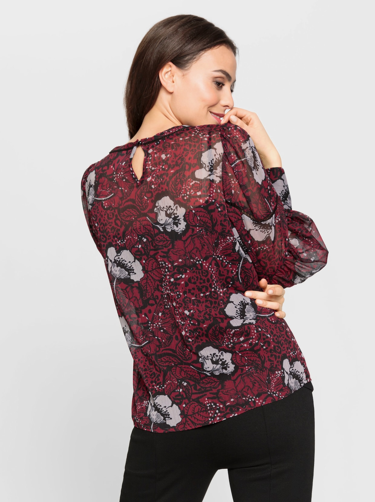 heine Blouse met print - kers/zwart geprint