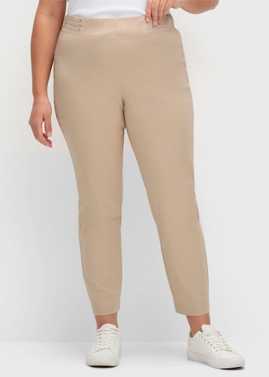 Schlupfhose mit Bügelfalten - beige