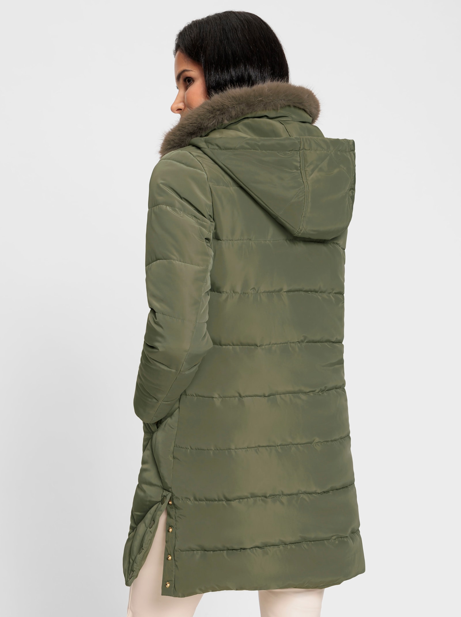 heine Steppjacke mit Seitenschlitzen - khaki