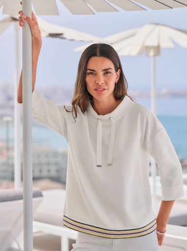 heine Sweatshirt mit Paillettensaum - ecru