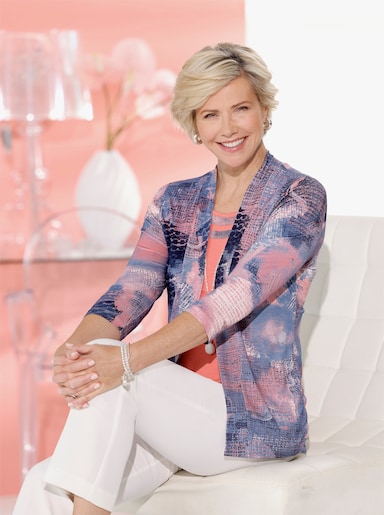 2-in-1-Shirt - marine-flamingo-bedruckt