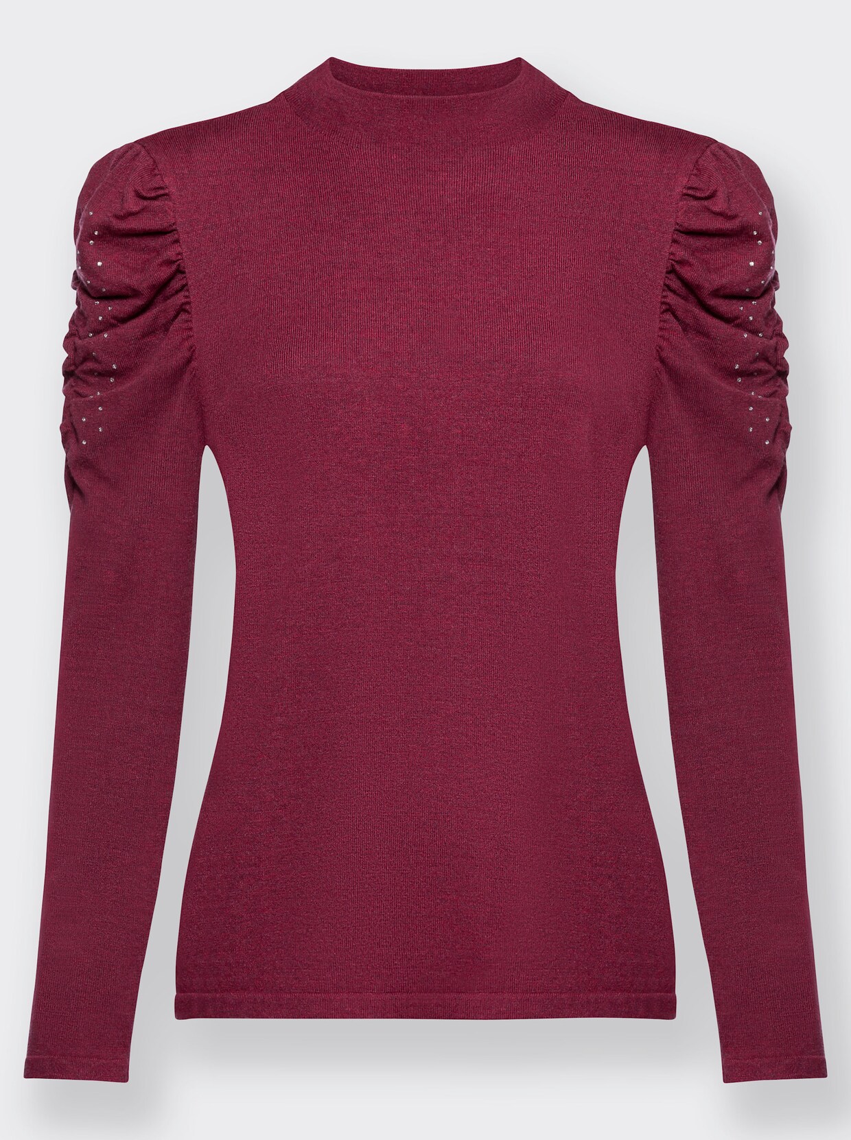 Stehkragenpullover - himbeere-meliert