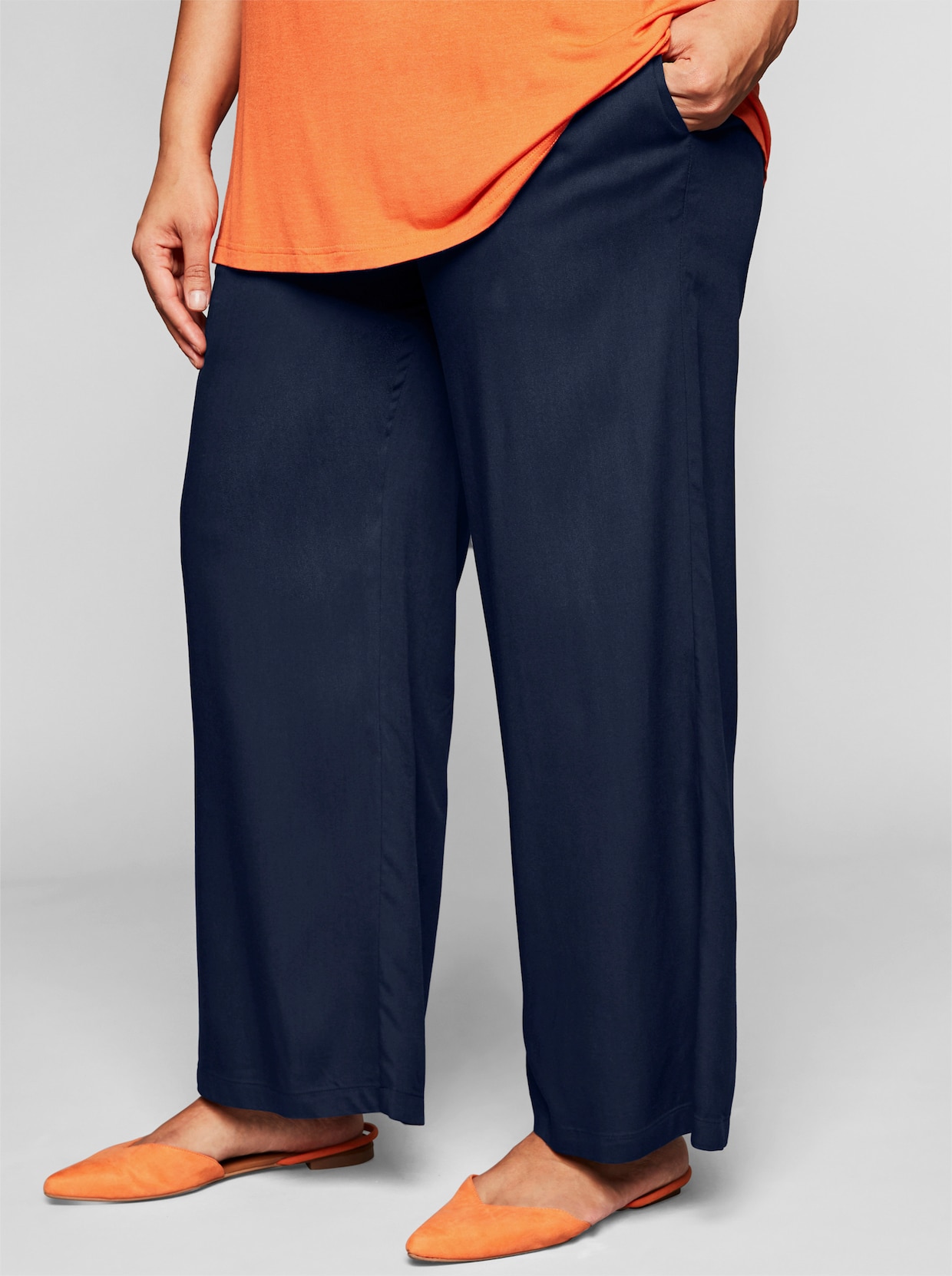 sheego comfortbroek - marine