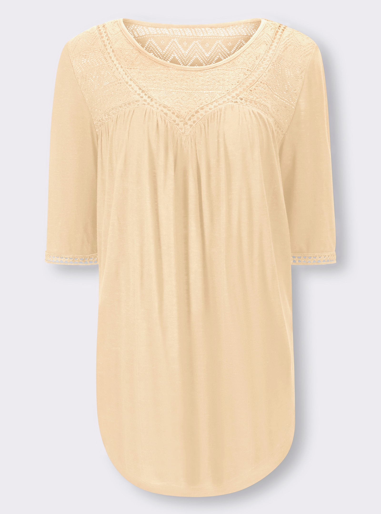 heine Shirt mit Spitze - zitrone