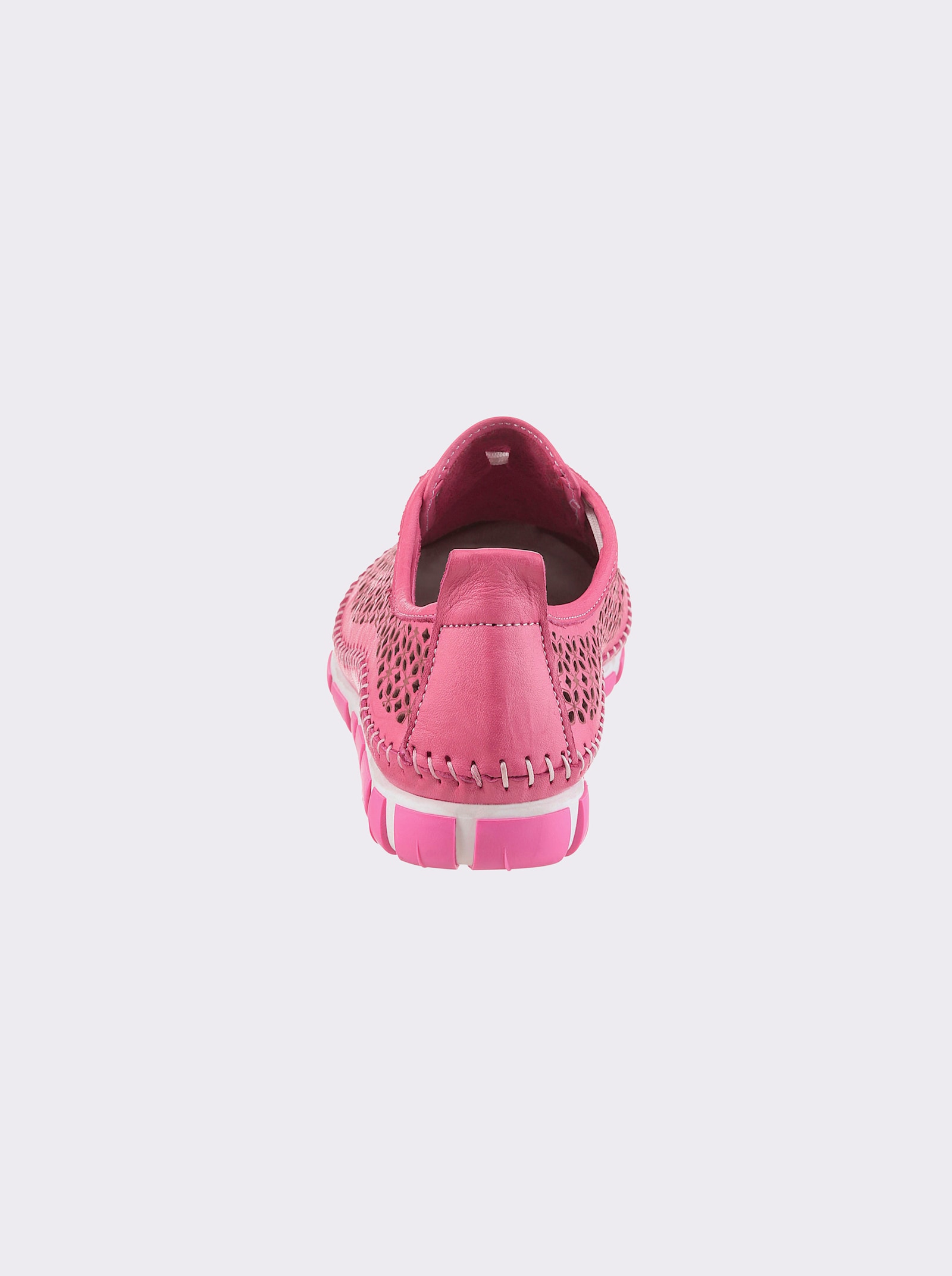 Gemini Veterschoen van leer, met perforatie - fuchsia