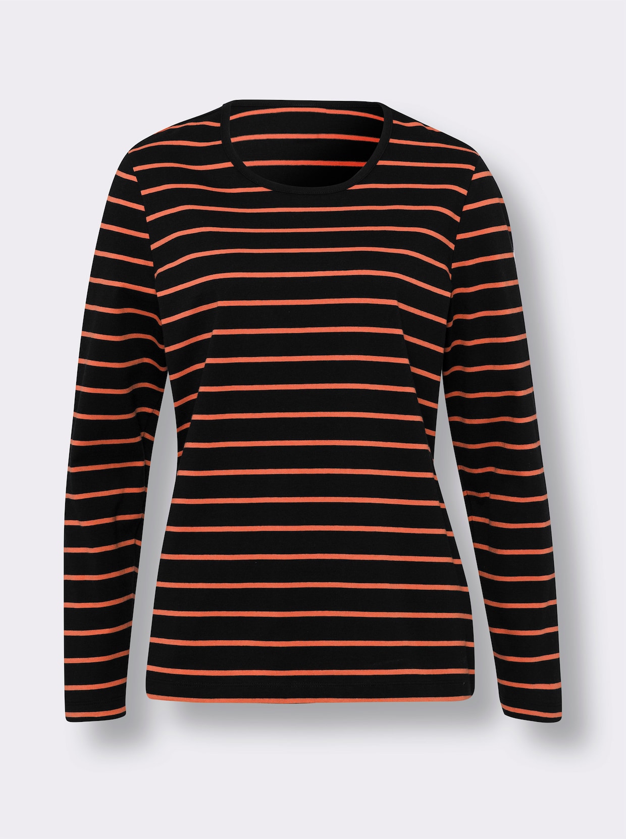 Shirt met lange mouwen - terra/zwart-gestreept